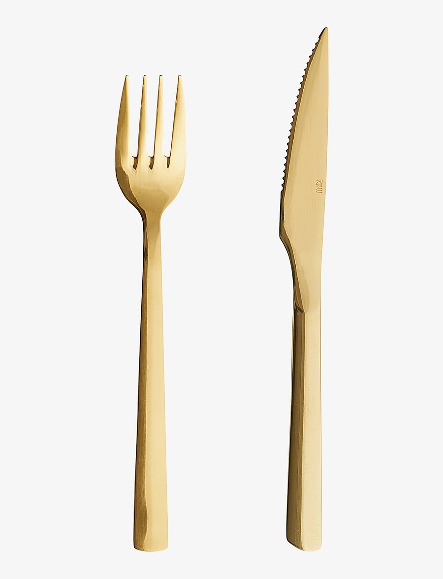 Aida - raw steakset gold color coating 8 pcs set - bestecksets - gold - 1