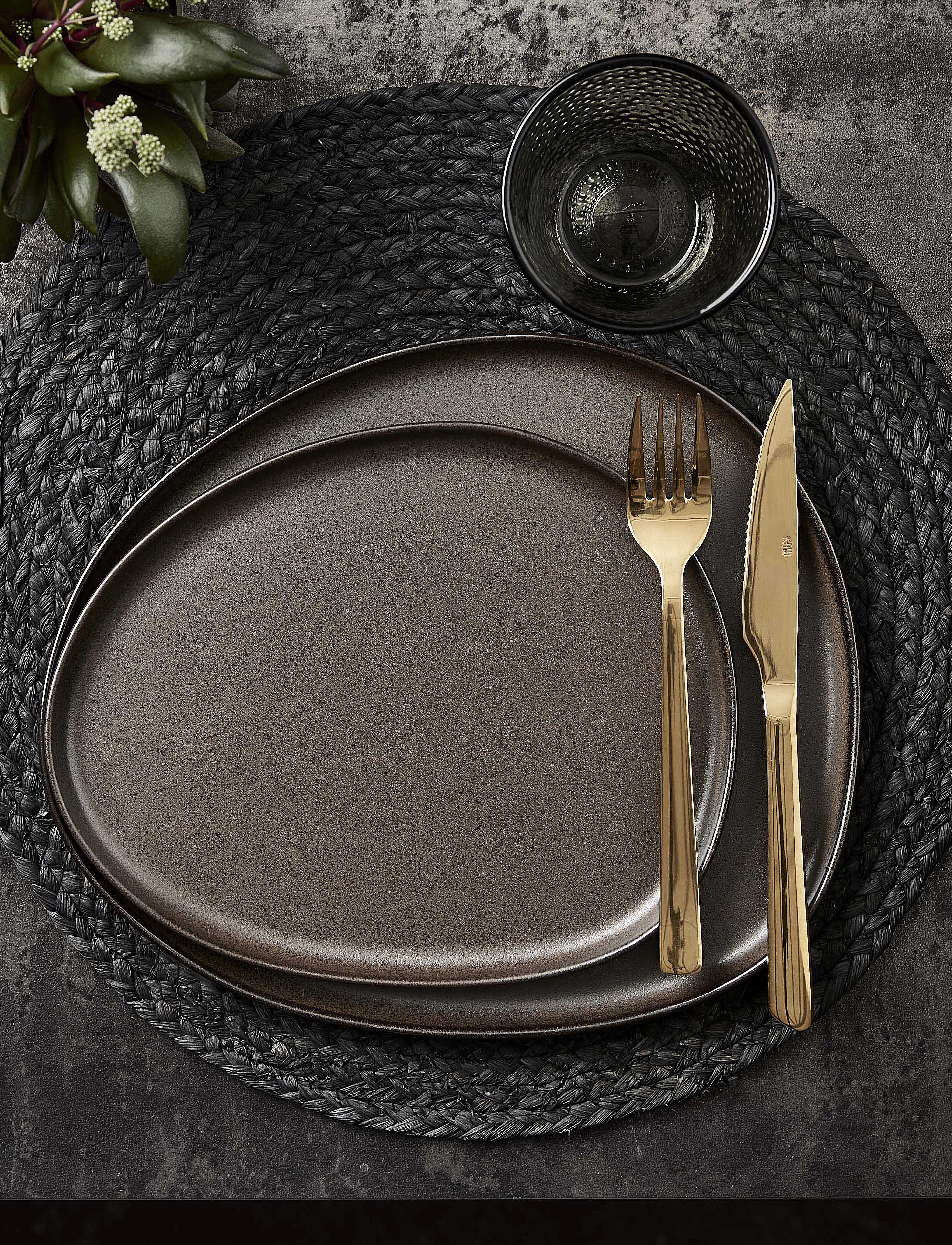 Aida Raw Steakset Gold Color Coating 8 Pcs Set, L21 cm, Cutlery, - Cutlery Homeware