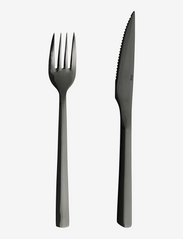 Aida - raw steakset black coating 8 pcs set - cutlery sets - black - 0