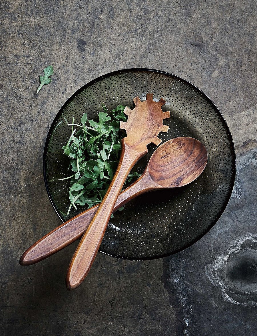 Aida - RAW Teak - salad set - salatbesteck - teak wood - 0