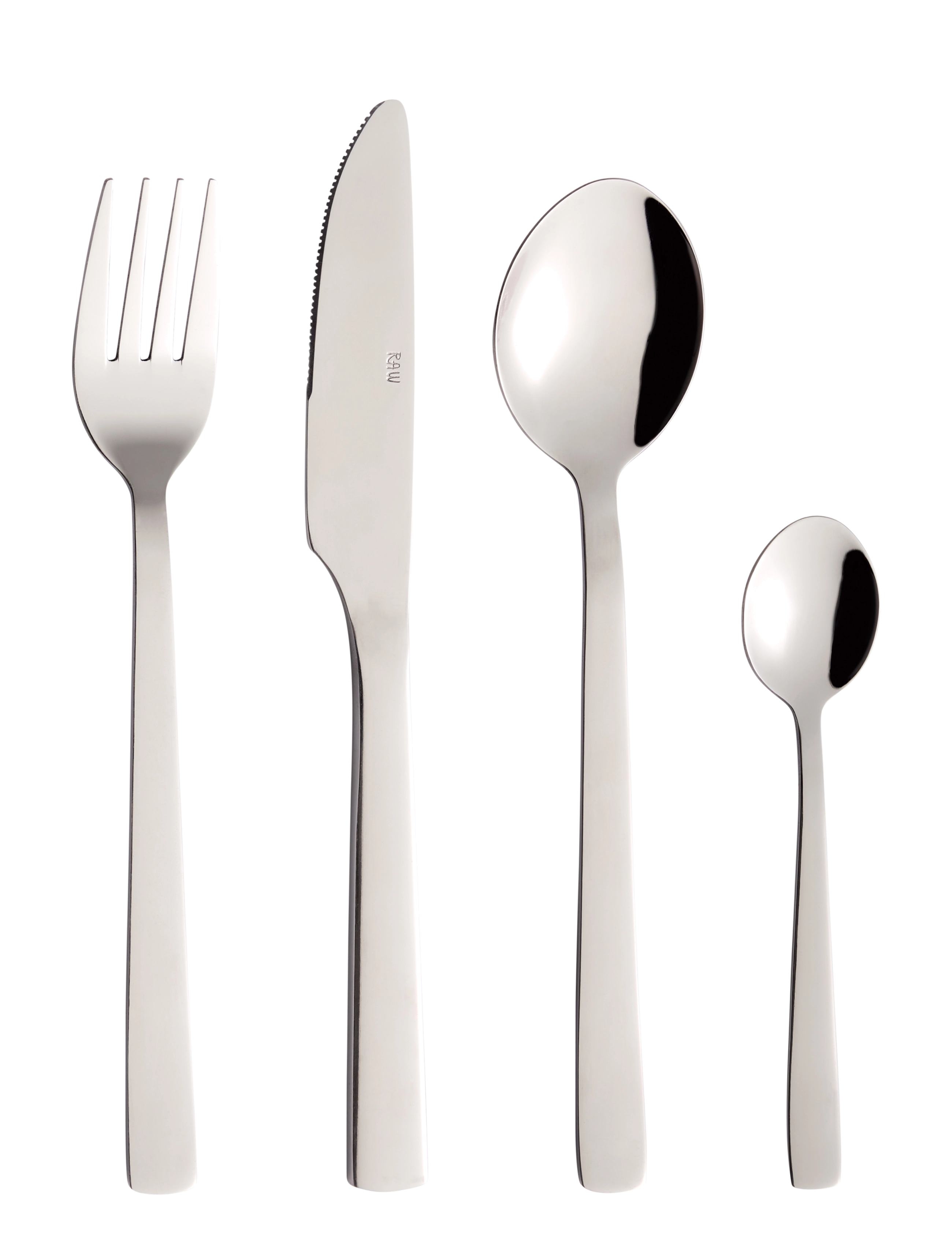 Aida Raw Cutlery Mirror Polish 48 Pcs Set, Table Ske, Sølv, Str: ONE SIZE