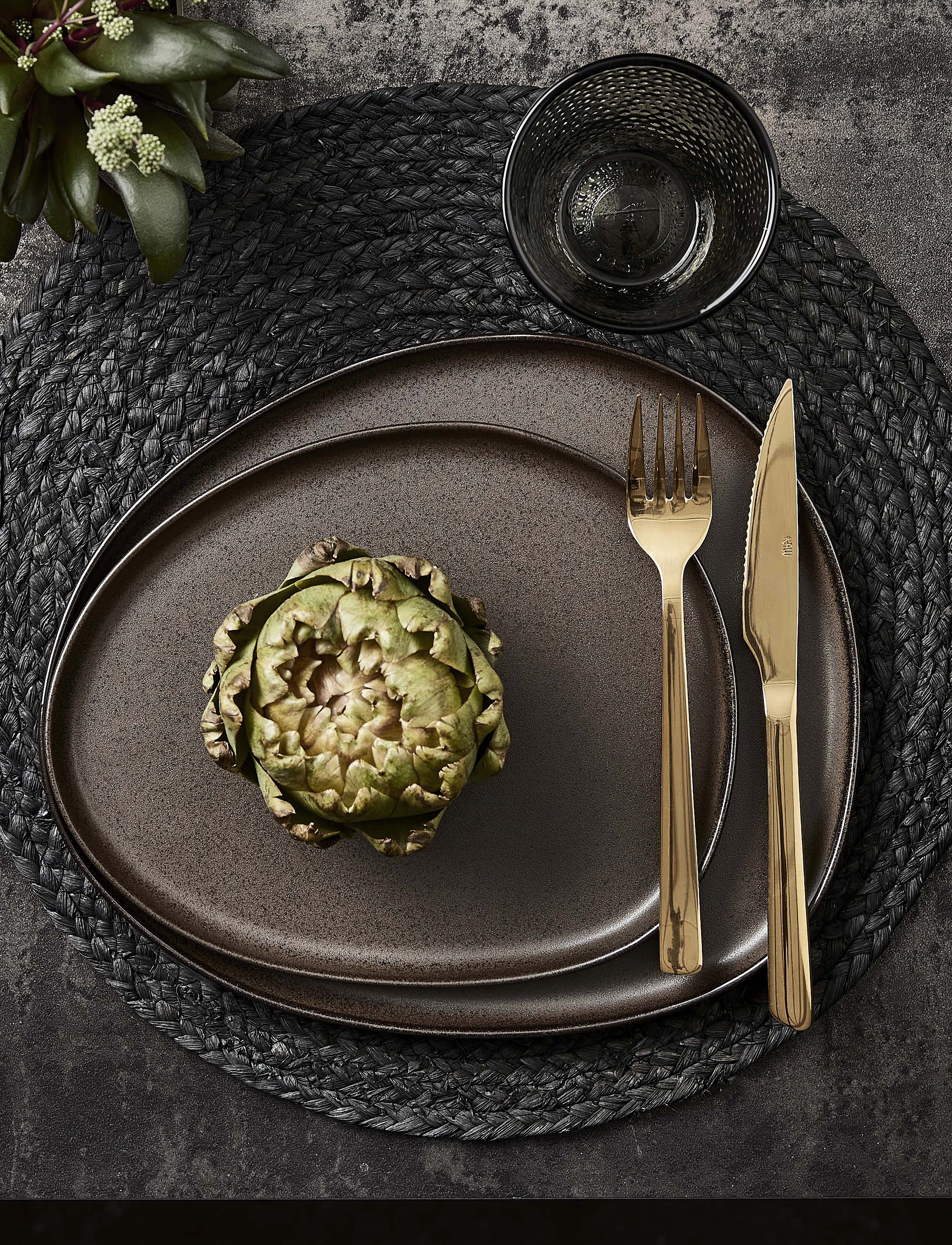 Aida - RAW Metallic Brown - Organic middags tallerken  1 stk 29x25 cm - dinner plates - brown - 2