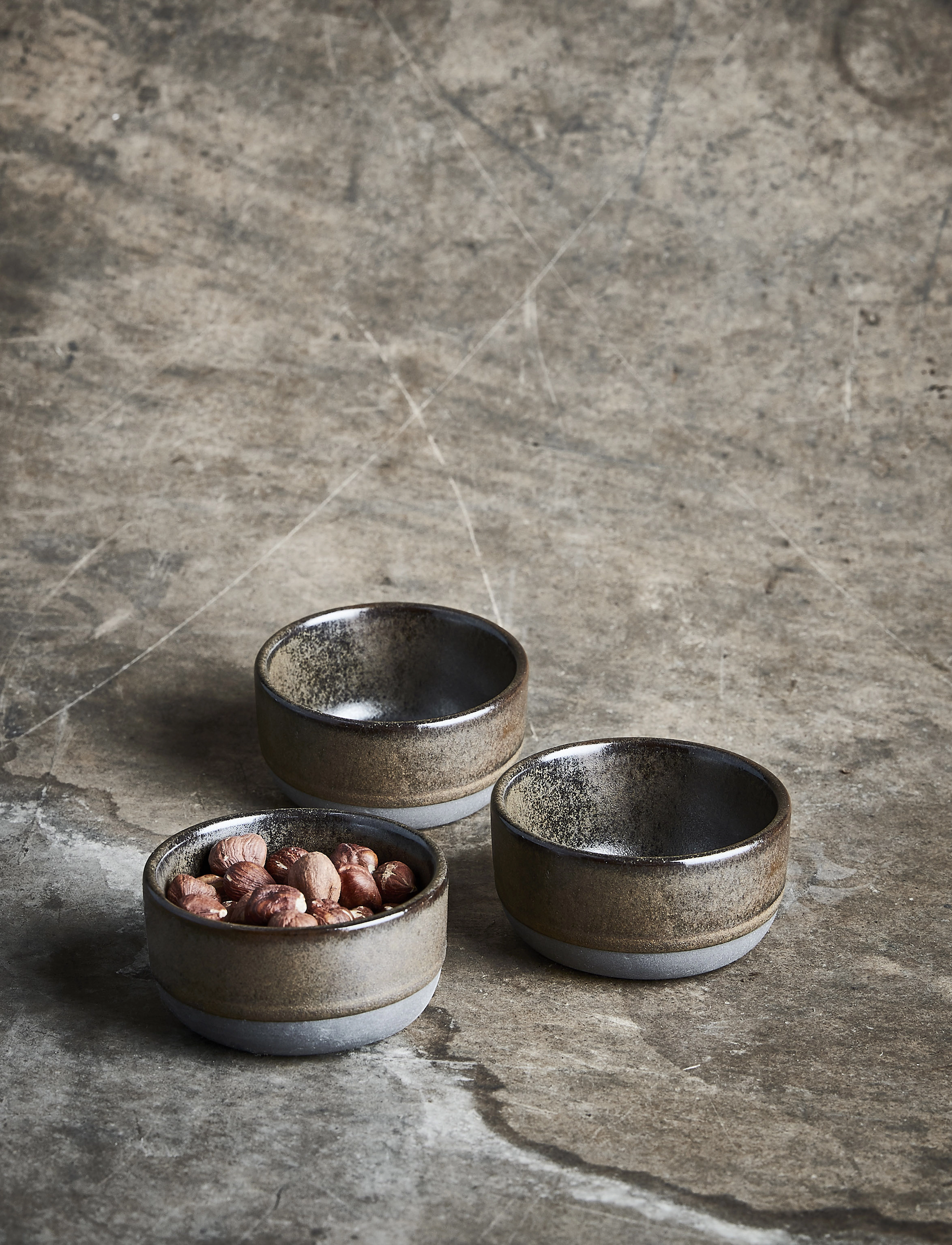 Aida Raw Metallic Brown Mini Skål 3 Stk D7,5 X H3,8 Cm Gaveæske, One Size, Bowls & Serving Dishes, Braun - Bowls, Homeware