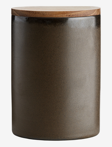 RAW m.brown canister w/lid teak Canister, Aida