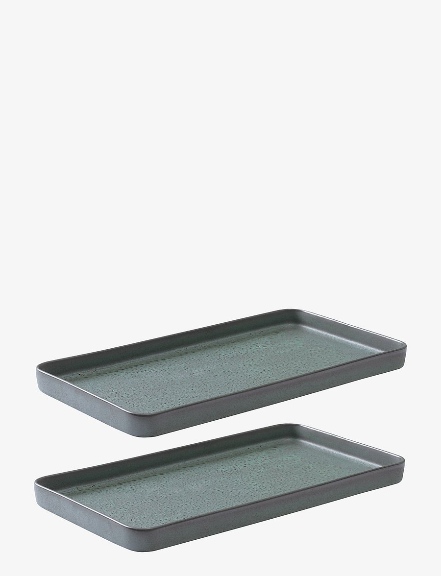 Aida - RAW Northern Green - rektangulært fad 2 stk 34x18x2,5 cm gaveæske - geburtstagsgeschenke - green - 0