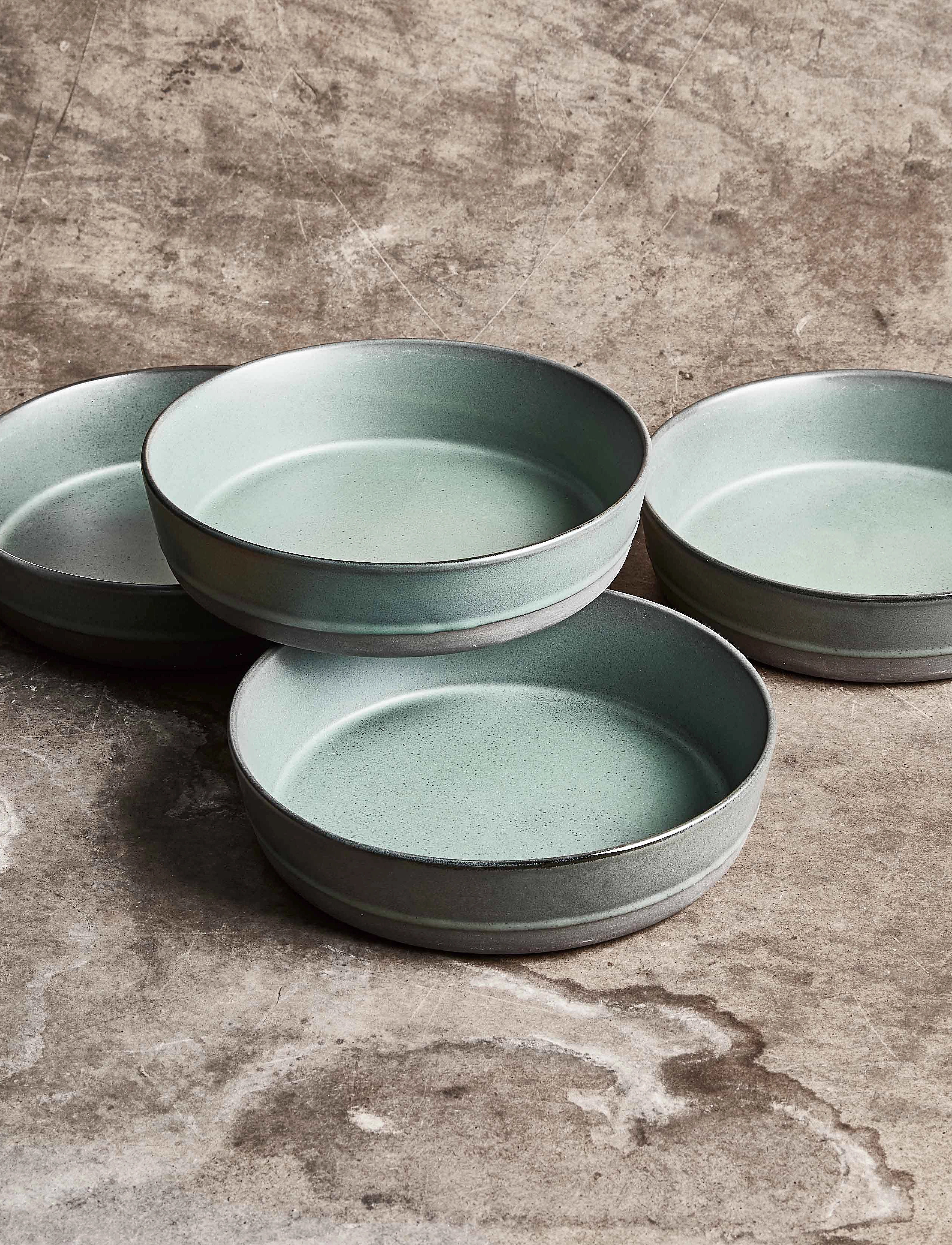 Aida Raw Northern Green - Suppe Tallerken 1 Stk D19,4 X H4,5 cm, One Size, Green, Skåle Og Serveringsfade > Serveringsskåle, Unisex