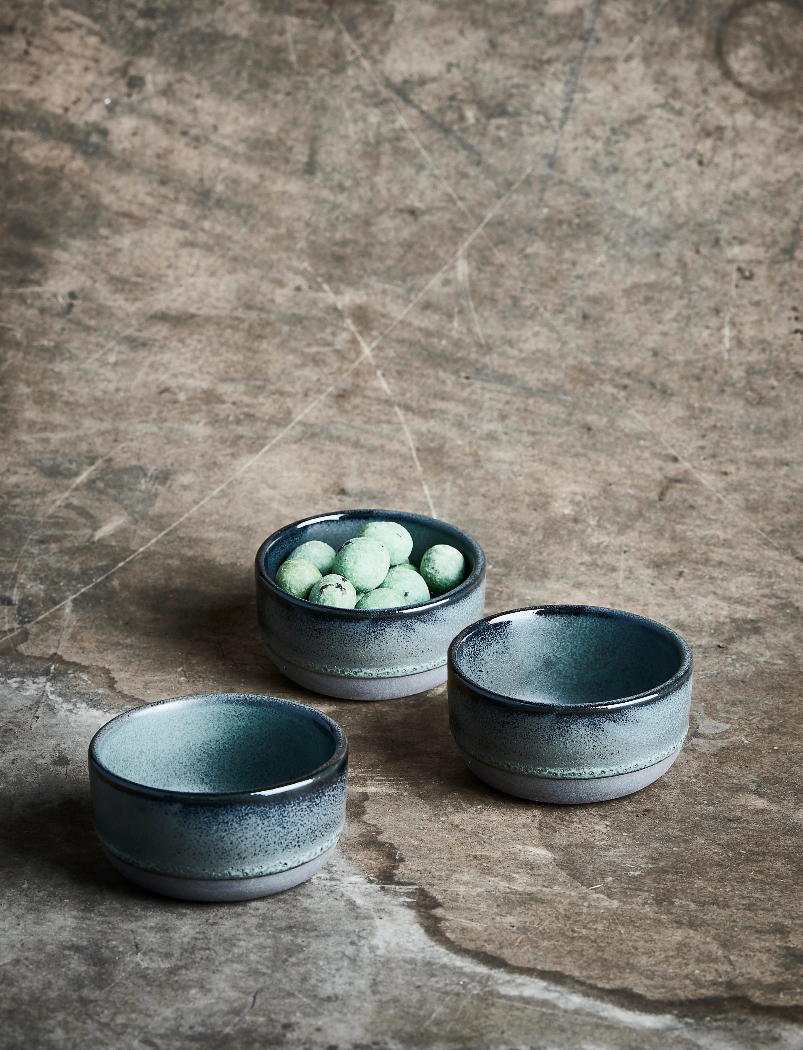 Aida - RAW Northern Green - mini bowl  3 stk d7,5 x h3,8 cm gaveæske - servierschalen - green - 2