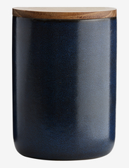 RAW m.blue  canister w/lid teak Canister - BLUE + TEAK