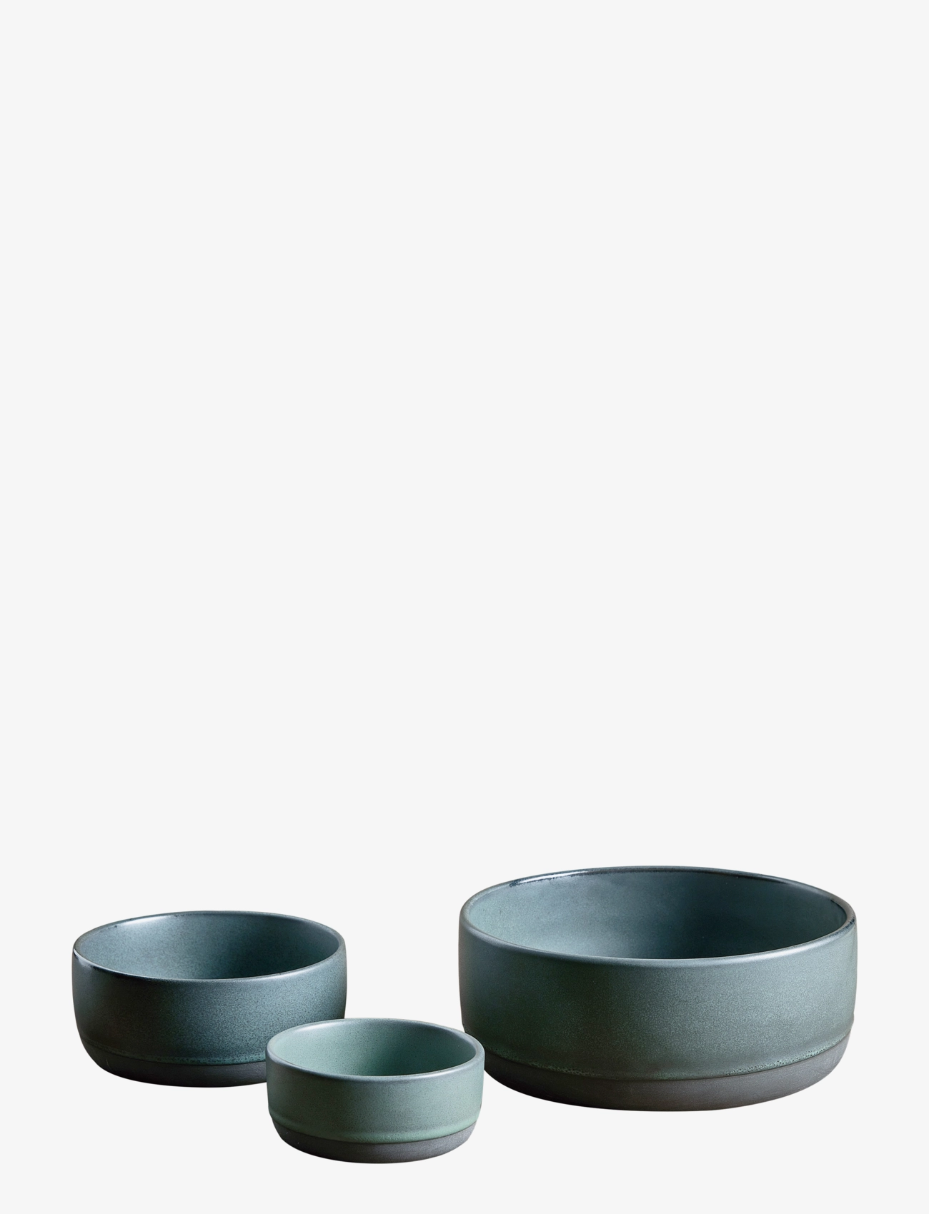 AIDA Raw Northern Grün - Skålesæt 3 Dele D19,5xH8 Cm + D13,5Xh6 Cm + D9,5Xh4,5 Cm 24 Cl Gaveæske Grün - 24 CL - Unisex