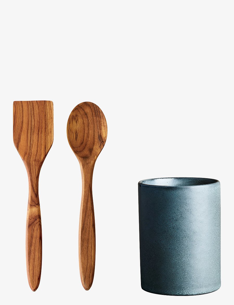 Aida - RAW Northern Green - redskabskrukke m/palet + grydeske i teak 1 stk h15xd10 cm gaveæske - nach preis einkaufen - green + teak - 1