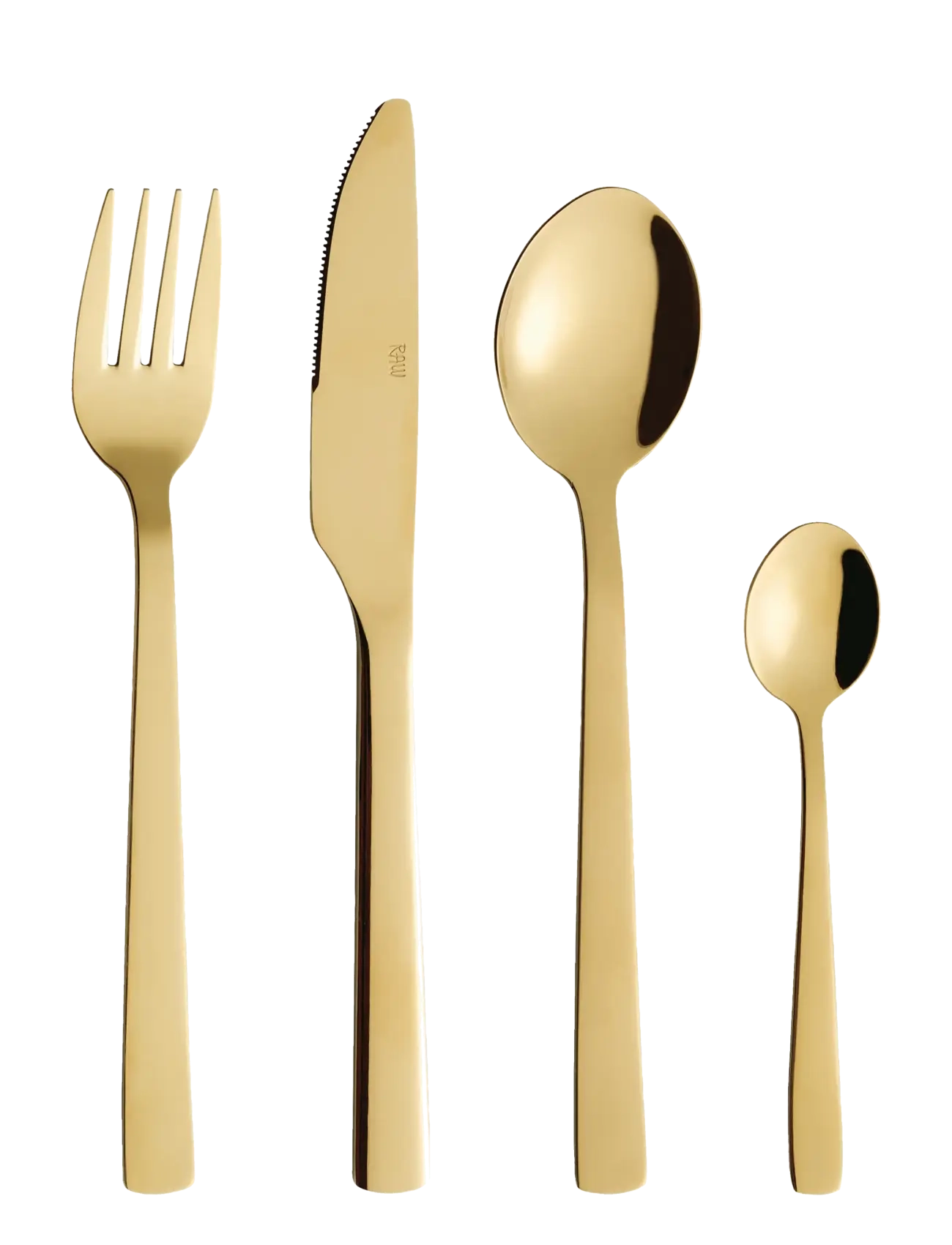 Aida Raw Cutlery Gold Colour Coating 24 Pcs Set, Bestiksæt, Guld, Str: ONE SIZE