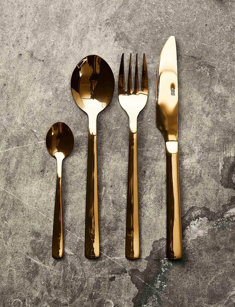 Aida - RAW cutlery gold colour coating 24 pcs set - bestecksets - gold - 0