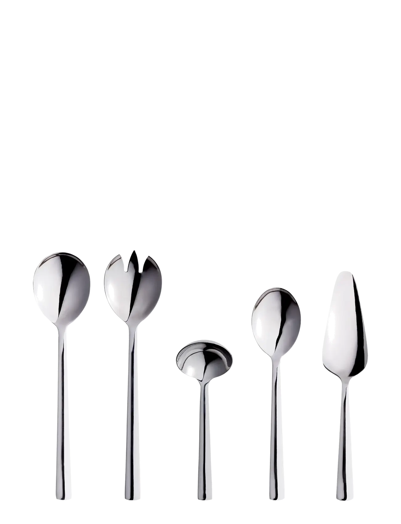 Aida Raw Cutlery Mirror Polish 5 Pcs Set, Serving Ske, Sølv, Str: ONE SIZE