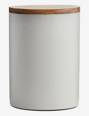 RAW a.white canister w/lid teak Canister - WHITE + TEAK