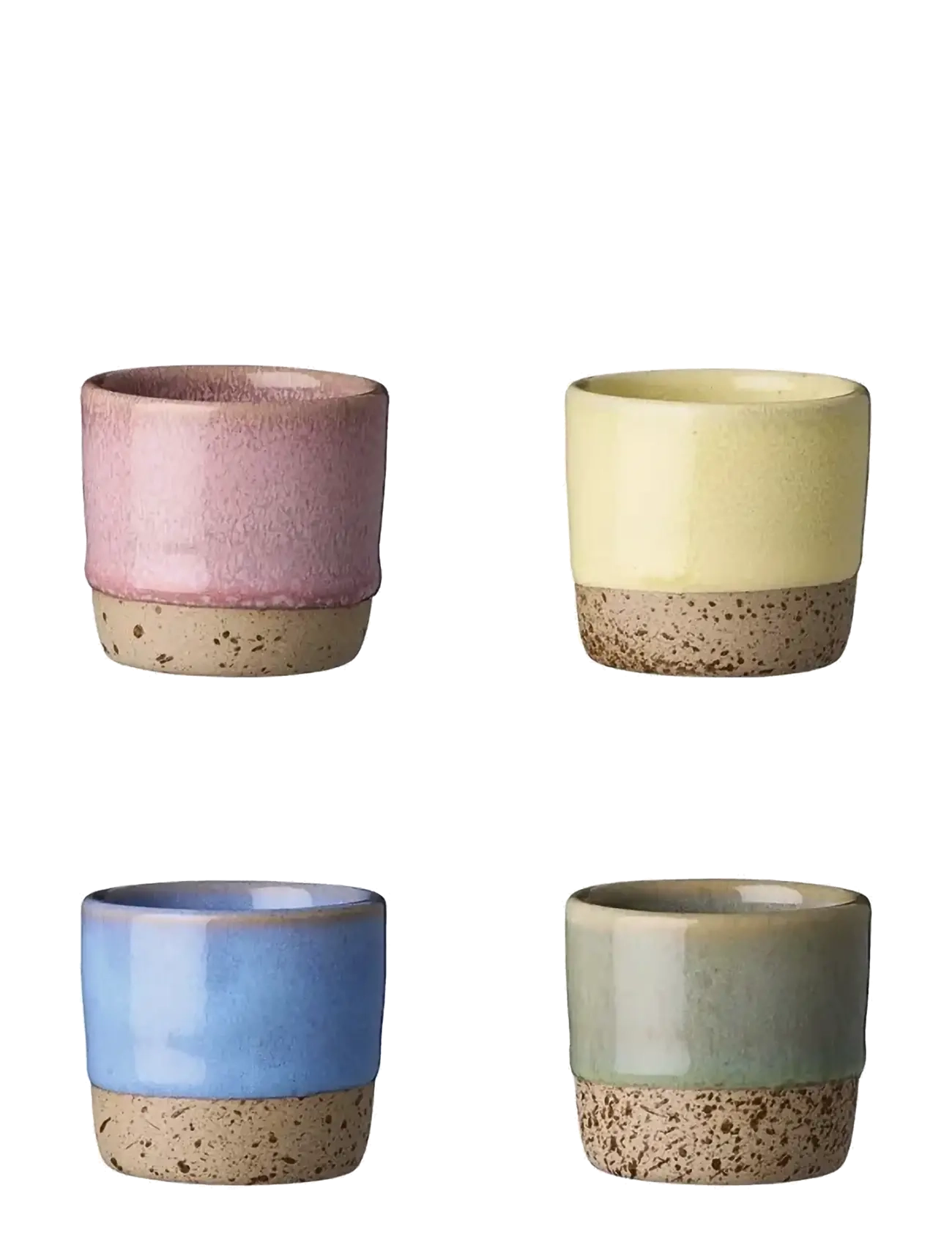 Aida RAW Colour - mini kop 4 pak 5 cl. 1 x Greenish /Blueish/Yellowish/Roseish - Krus & Kopper - MIX / multi