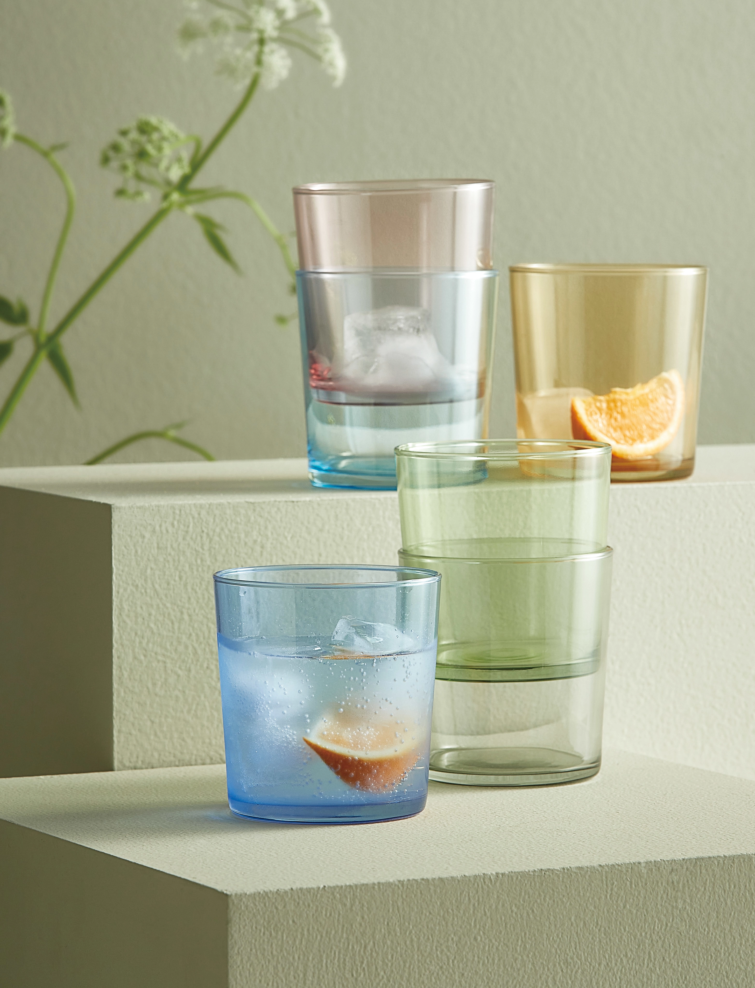 Aida Aida Coloured Tumblers 34,5 Cl, 34.5 CL, Multi/patterned, Glas > Drikkeglas, Unisex
