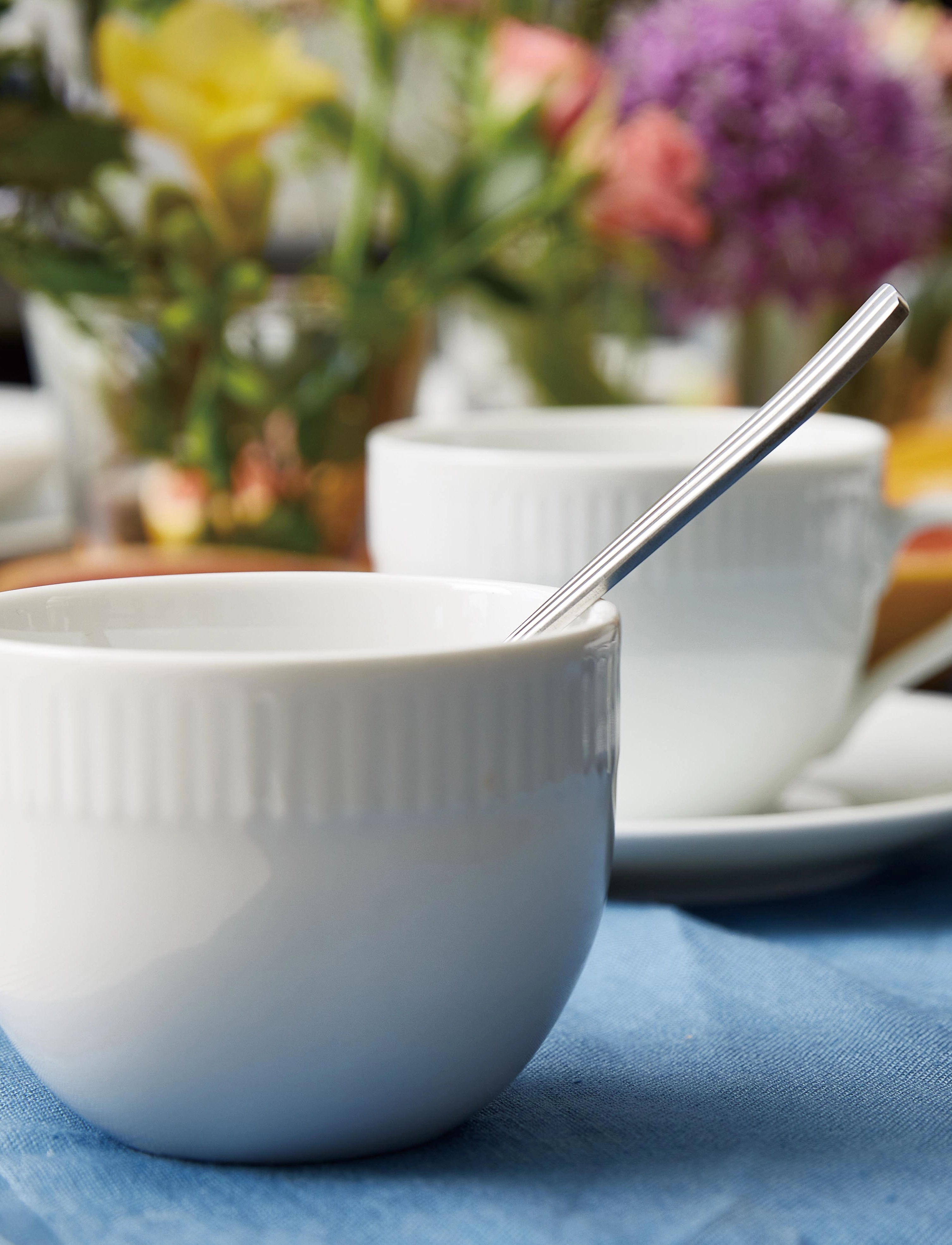 Aida - Relief - kaffekop m underkop porcelæn white 4 stk 20 cl gaveæske - kaffekopper - white - 2