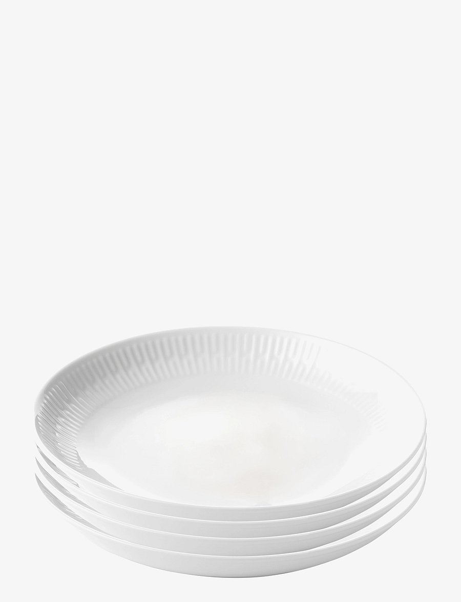 Aida - Relief - suppe tallerken porcelæn white 4 stk 22 cm gaveæske - tiefe teller - white - 1