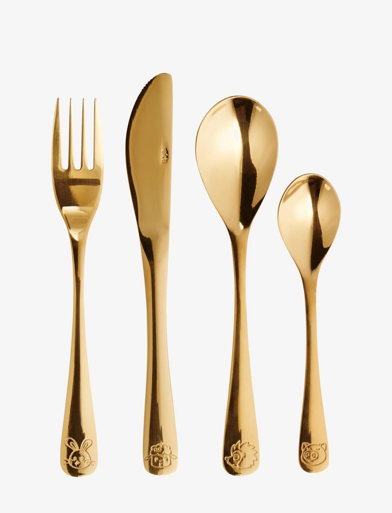 AIDA Atelier Mini - Børnebestik 4 Dele Sæt Guld Gold - One Size - Kinder