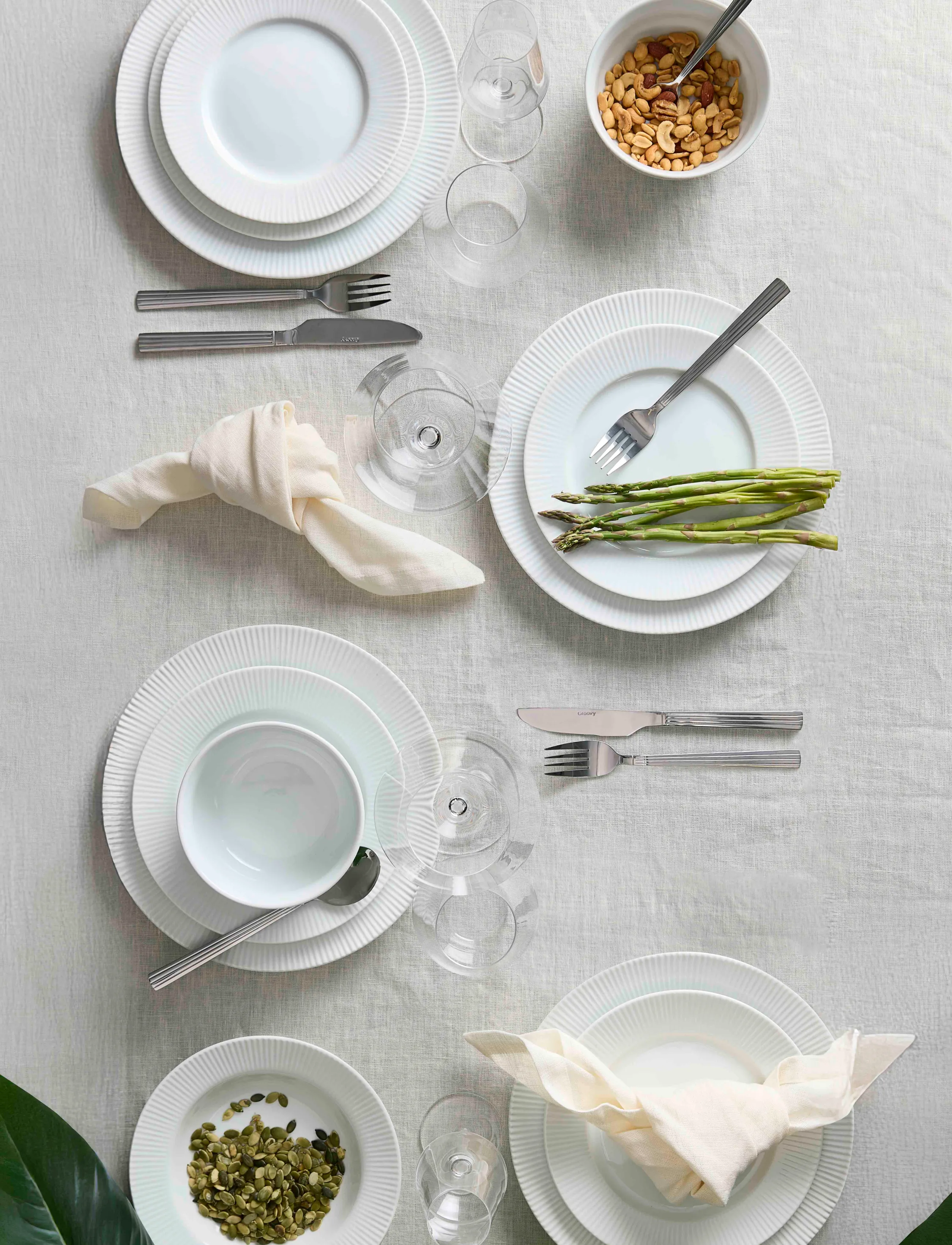 Aida - Groovy - cutlery 48 pcs set - bestiksæt - mirror polish - 2