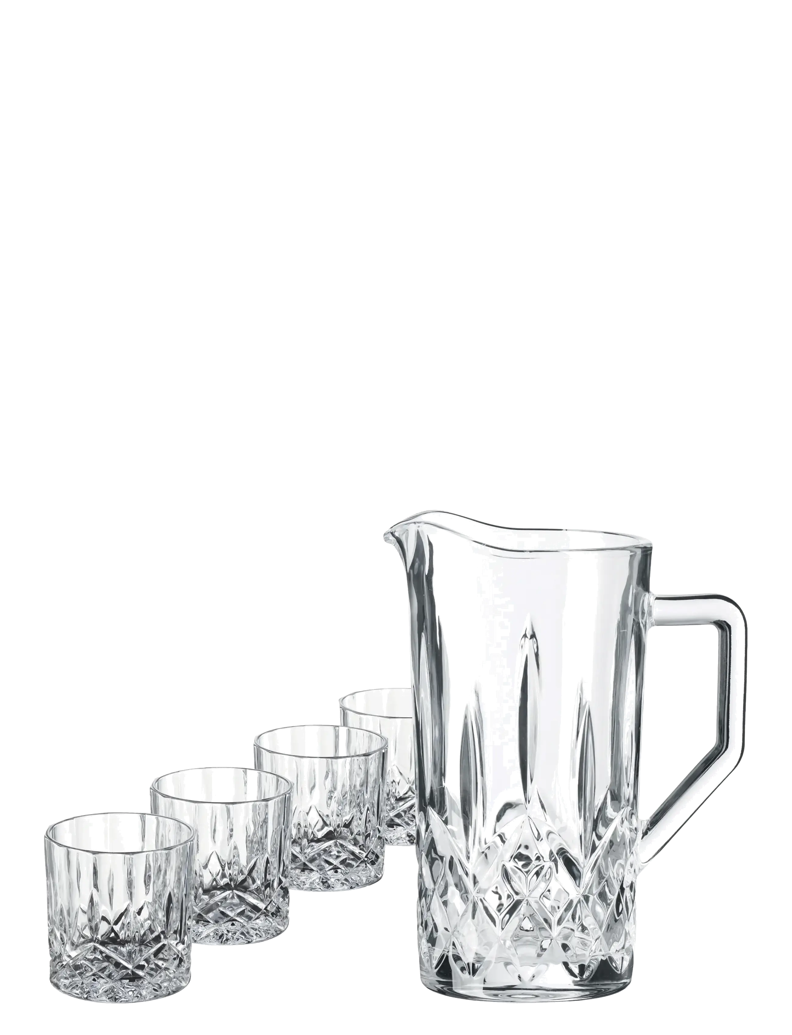 Aida harvey 5 dele glassæt 1 x kande 1,0 L + 4 x whiskyglas - App deal - GLAS / clear