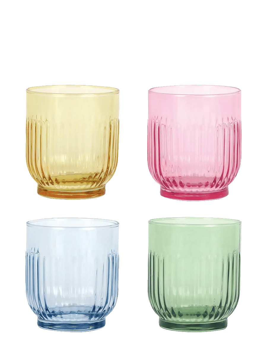 Aida - Drinking glasses - coloured 4 pcs mix pack (amber, red, light blue, green) 33 cl. - trinkgläser - multi-coloured - 1
