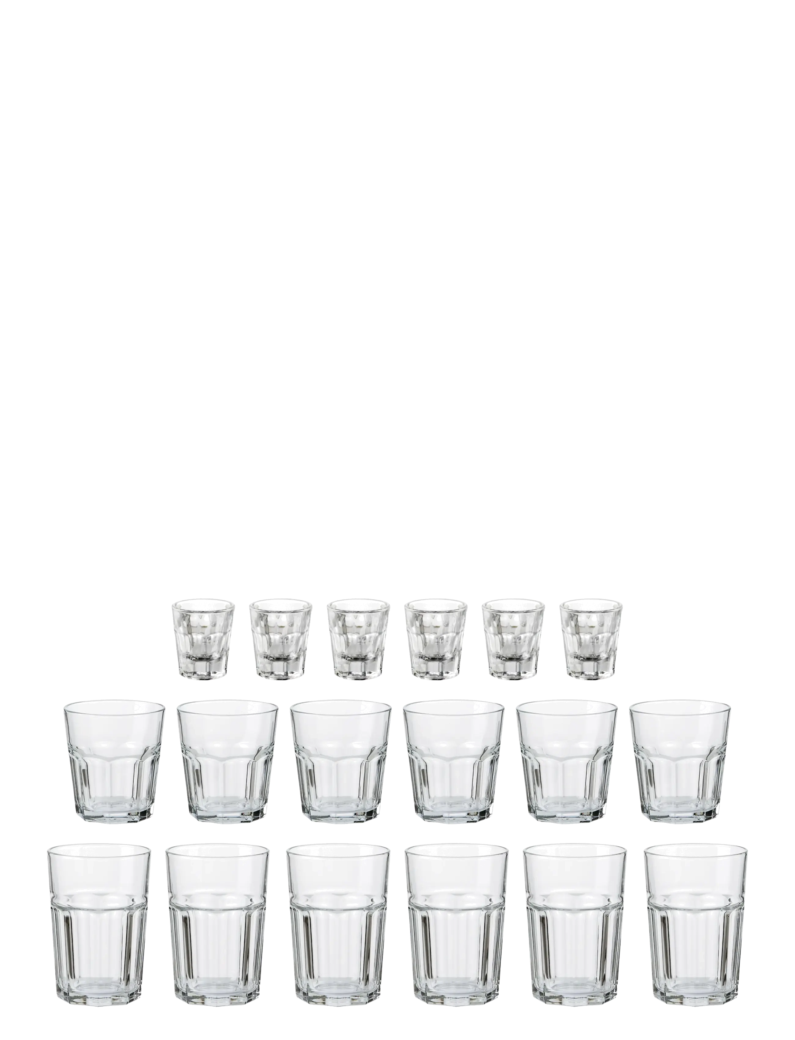 Aida Atelier Granit Glass 18 Pcs Set 6 X 36 Cl + 6 X 28 Cl + 6 X 5 Cl, Drikkeglas, Nude, Str: ONE SIZE
