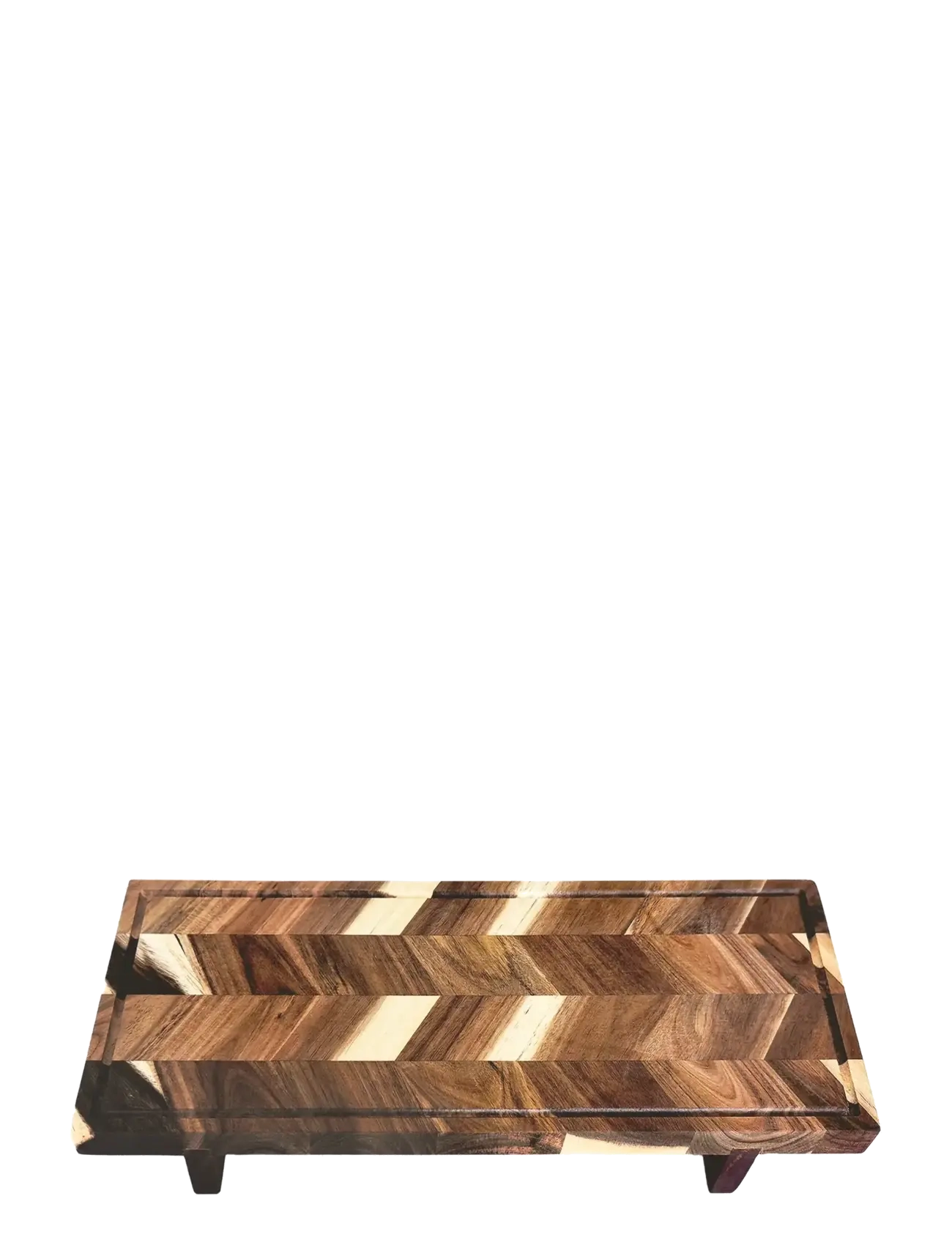 Aida Tapasbræt akacie 60x24x5cm Serveringsbræt på fod - Geschirr - NATURAL / brown