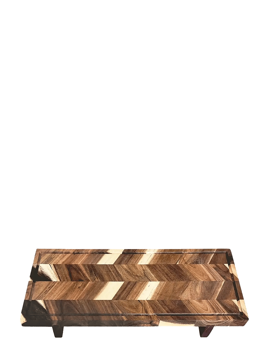 Aida - Tapasbræt akacie 60x24x5cm Serveringsbræt på fod - tapas alused ja komplektid - natural - 1