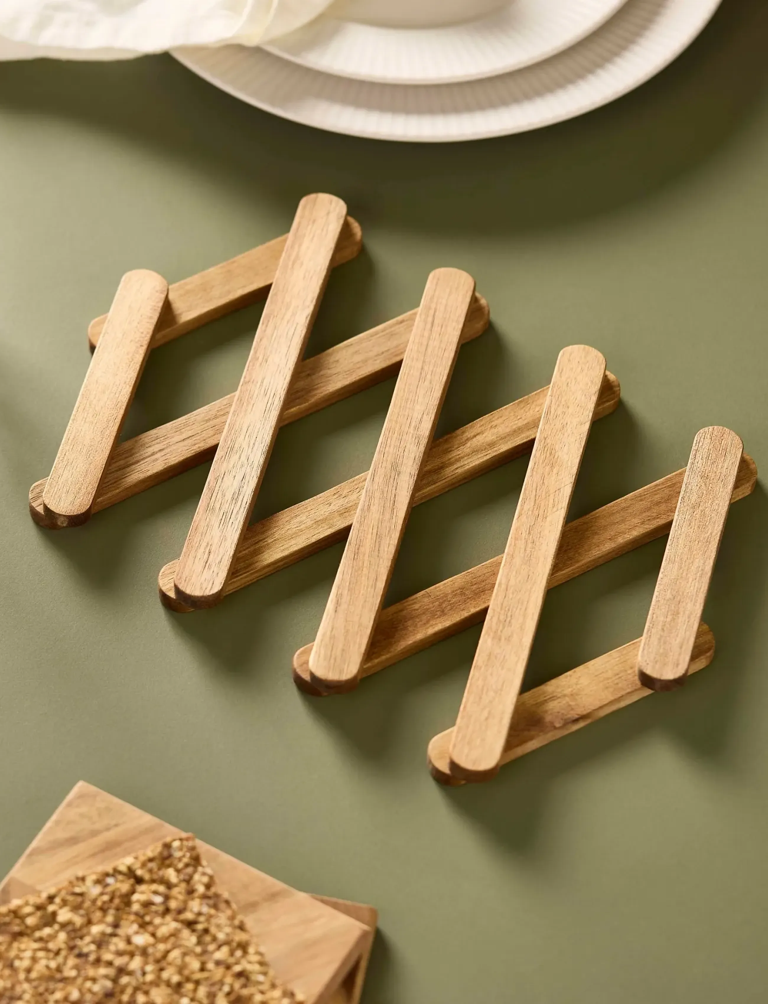 Aida - Fold ud bordskåner | udfoldet 60 cm - natural - 3