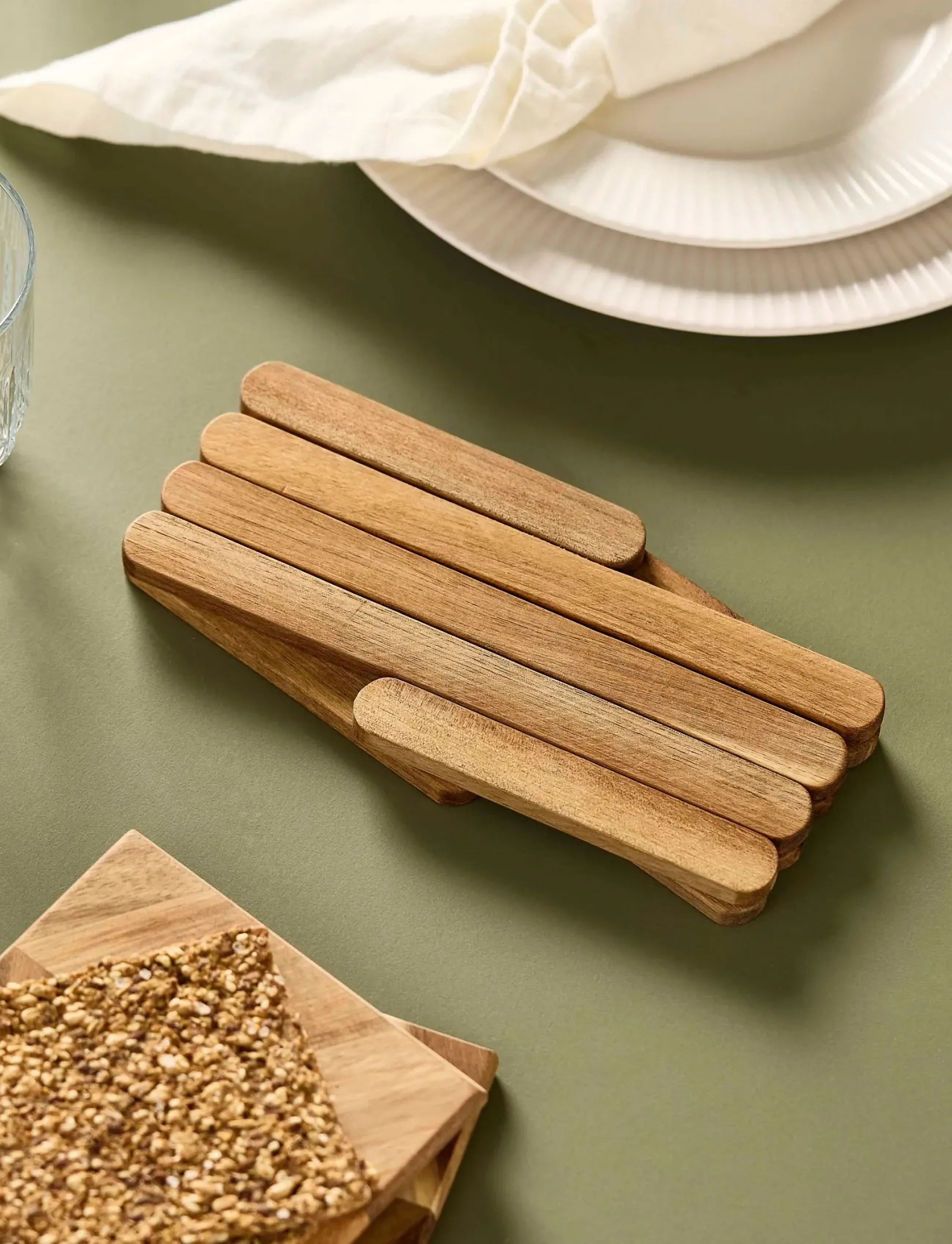 Aida - Fold ud bordskåner | udfoldet 60 cm - natural - 4