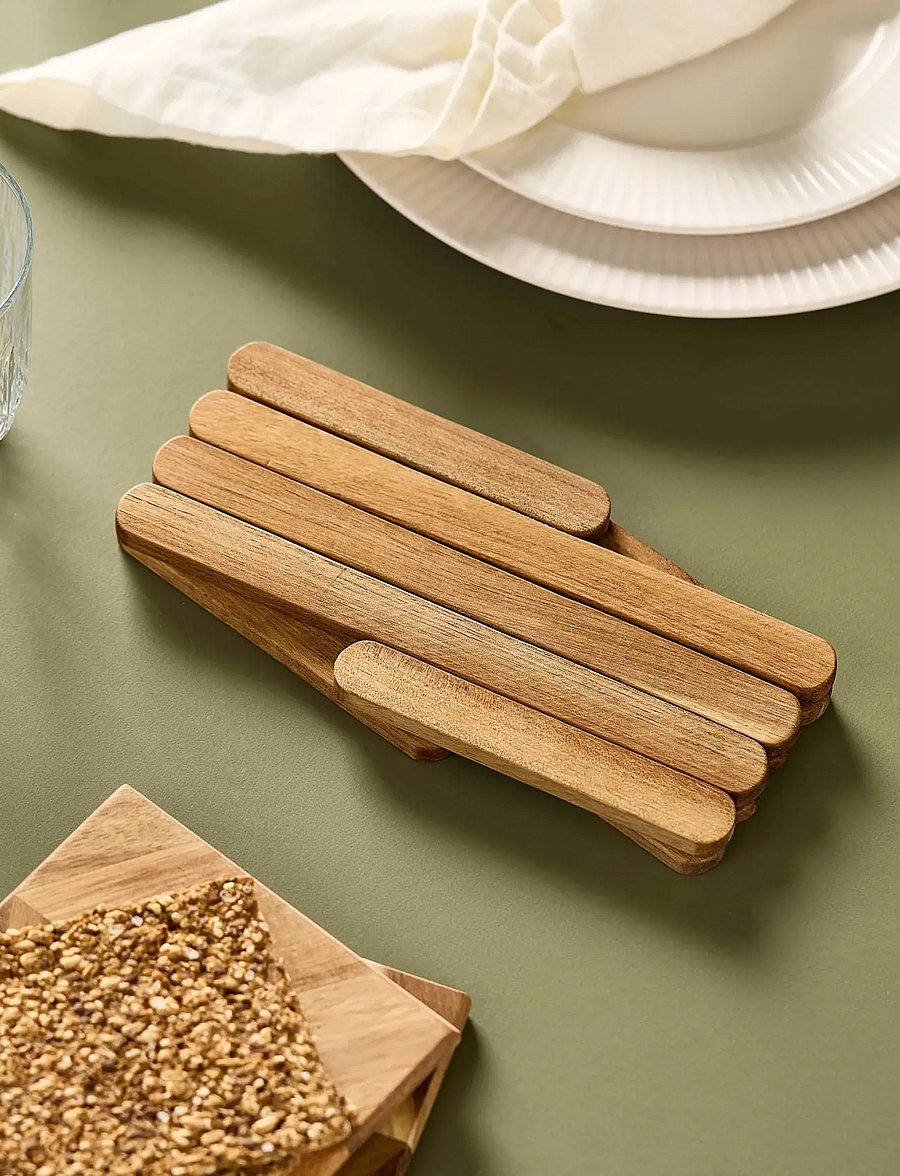 Aida - Foldable Trivet - topfuntersetzer - natural - 4