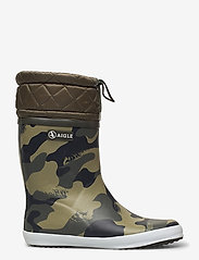 Aigle - AI GIBOULEE PRINT CAMOU/KAKI - gummistøvler med linjer - camou/kaki - 1