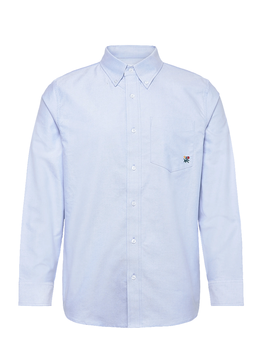 Aimé Leon Dore - Crest Oxford Shirt - basic-hemden - oxford blue - 1
