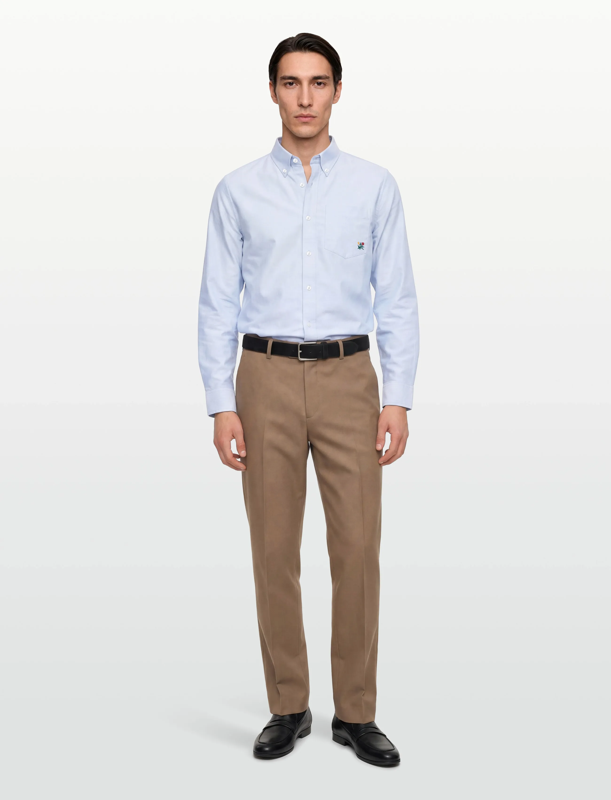 Aimé Leon Dore Crest Oxford Shirt, S, Blue, Shirts > Oxford Shirt, Herre