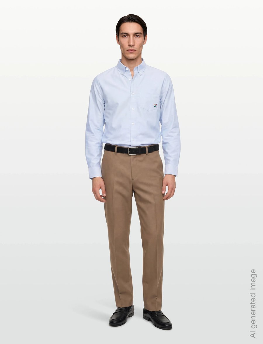 Aimé Leon Dore - Crest Oxford Shirt - basic-hemden - oxford blue - 0