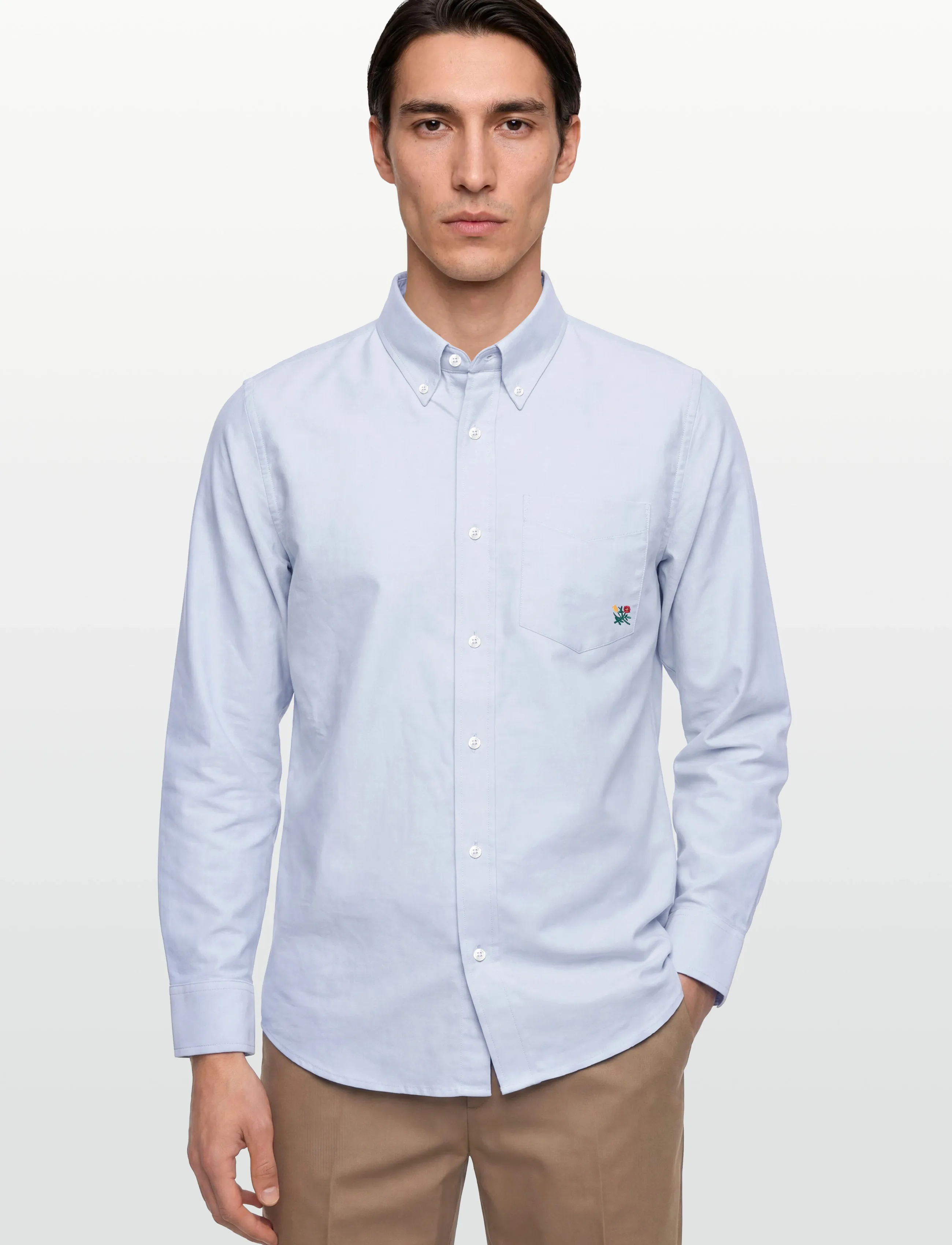 Aimé Leon Dore - Crest Oxford Shirt - basic-hemden - oxford blue - 3