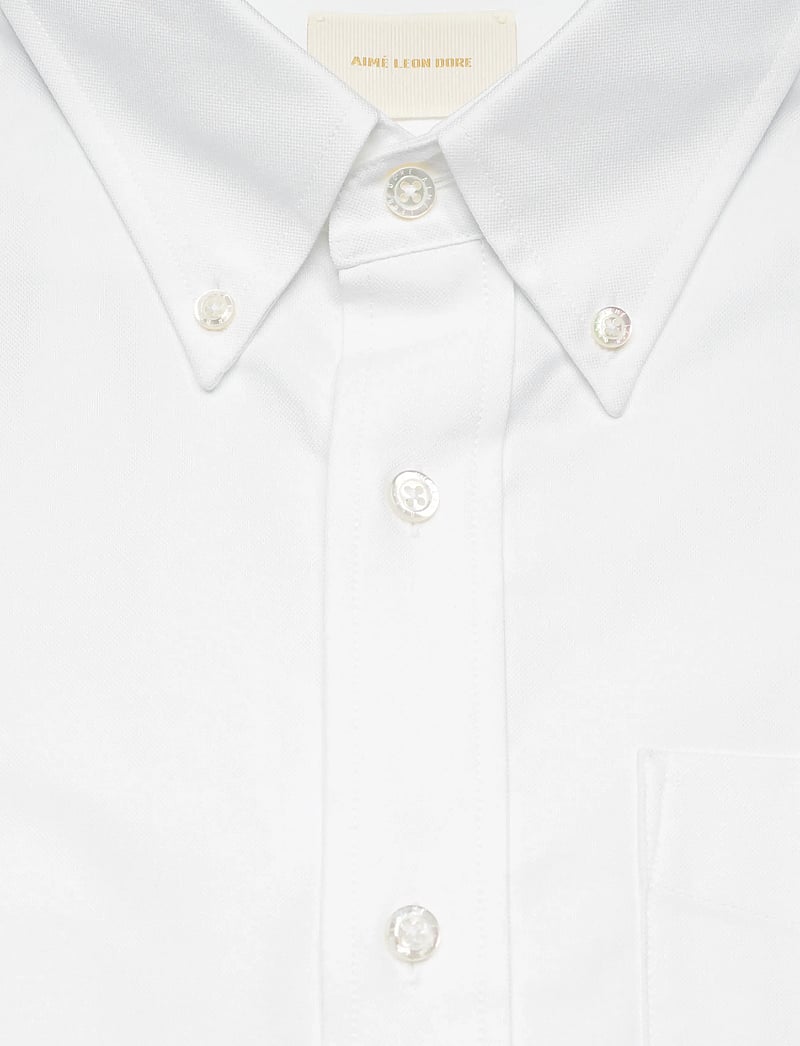 Aimé Leon Dore - Crest Oxford Shirt - basic skjortor - white - 2
