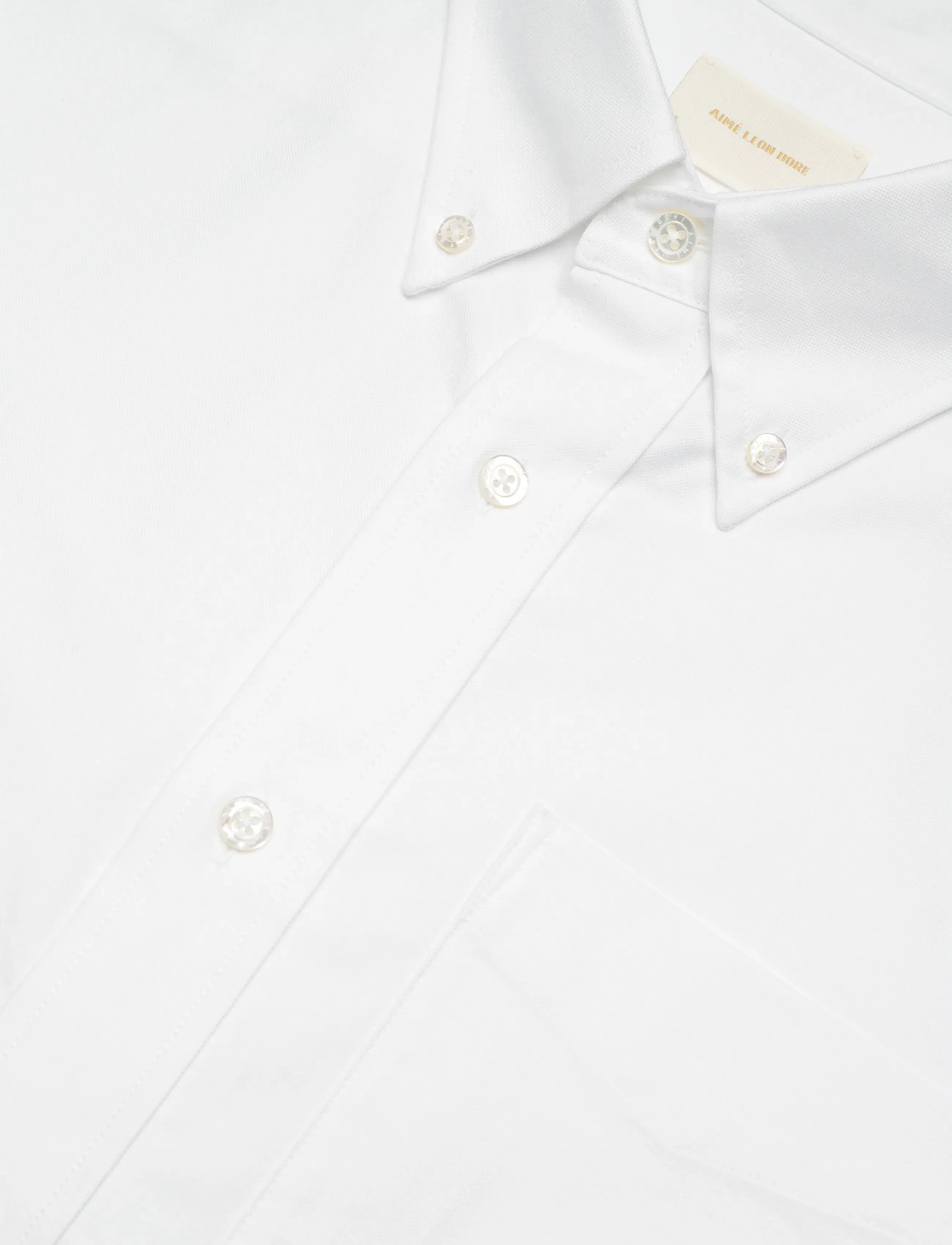 Aimé Leon Dore - Crest Oxford Shirt - basic-hemden - white - 3