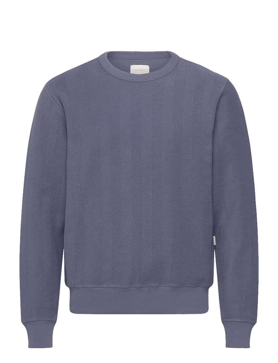 Aimé Leon Dore - Herringbone Terry Uniform Crewneck Sweatshirt - vintage indigo - 0