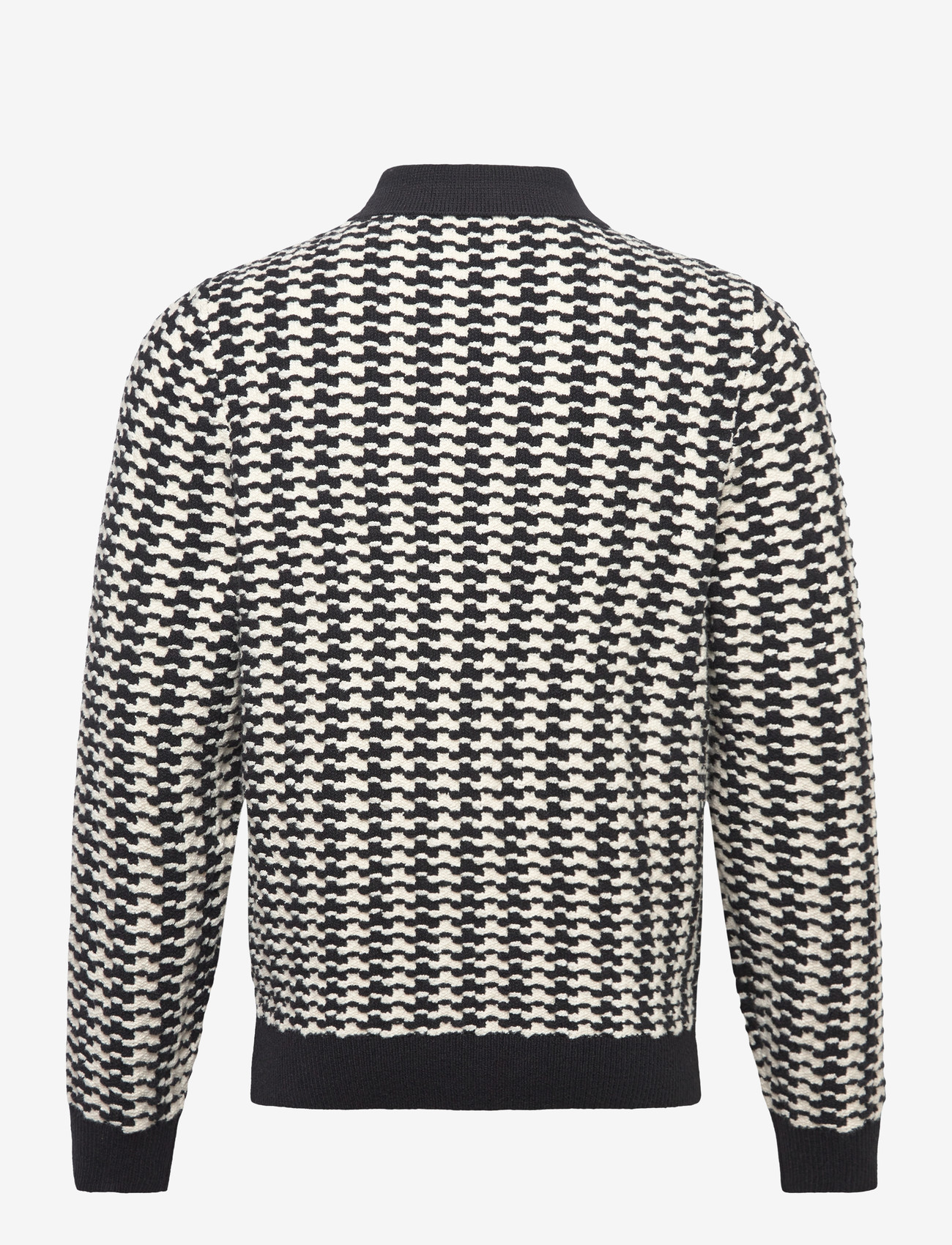 Aimé Leon Dore - LS Houndstooth Polo - gestrickte polohemden - jet black - 1