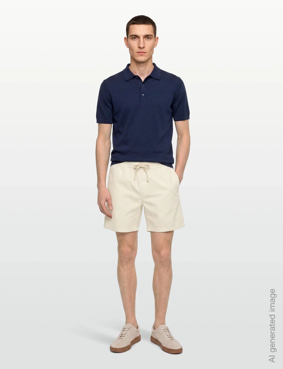 Aimé Leon Dore - Garment Dyed Drawstring Chino Short - casual shorts - bone white - 0