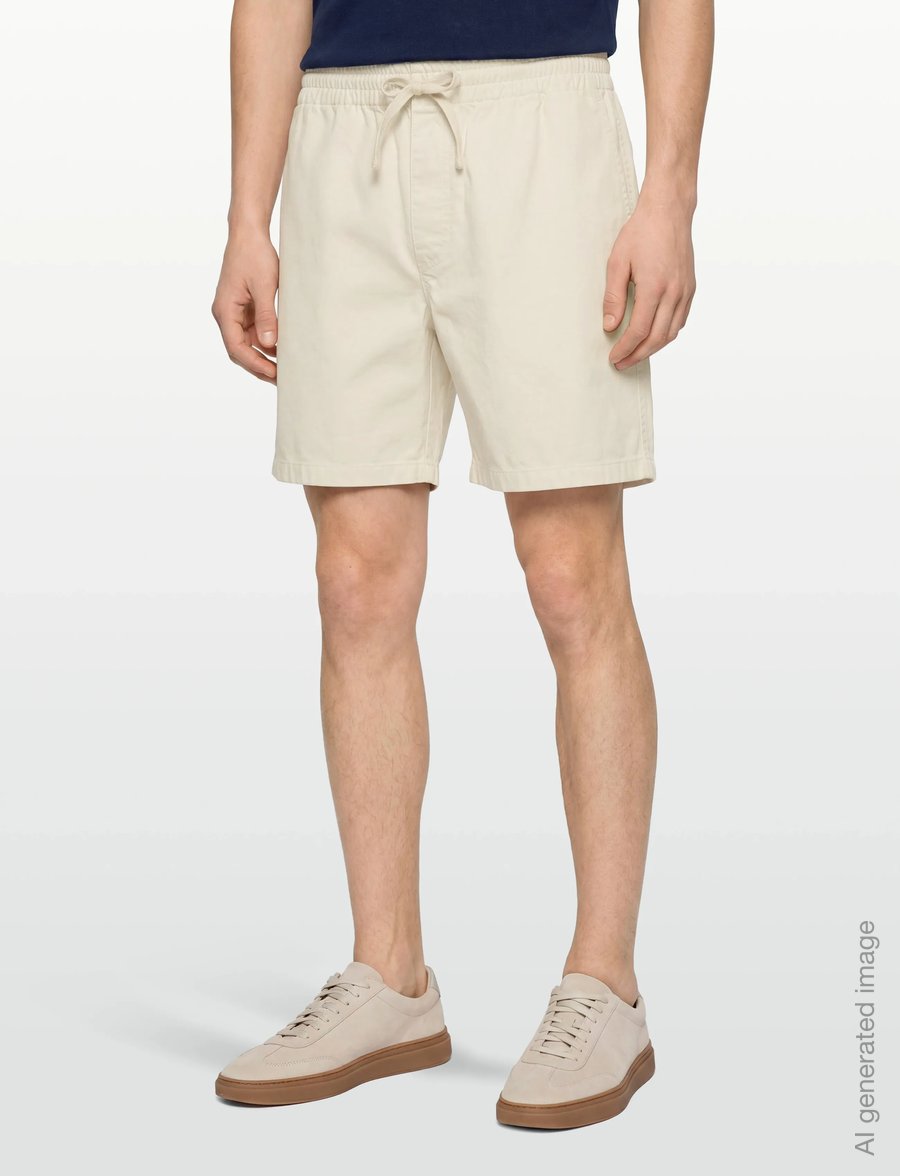 Aimé Leon Dore - Garment Dyed Drawstring Chino Short - casual shorts - bone white - 3