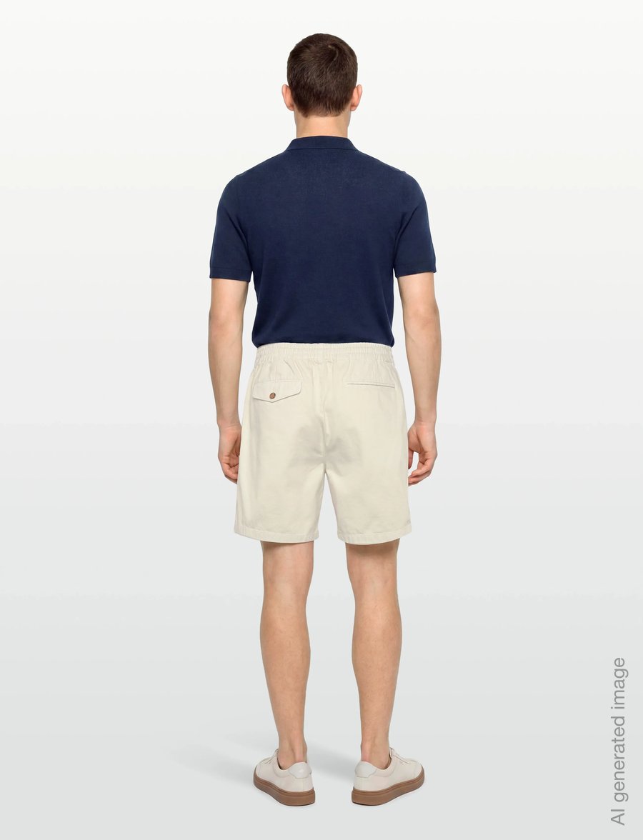 Aimé Leon Dore - Garment Dyed Drawstring Chino Short - casual shorts - bone white - 4