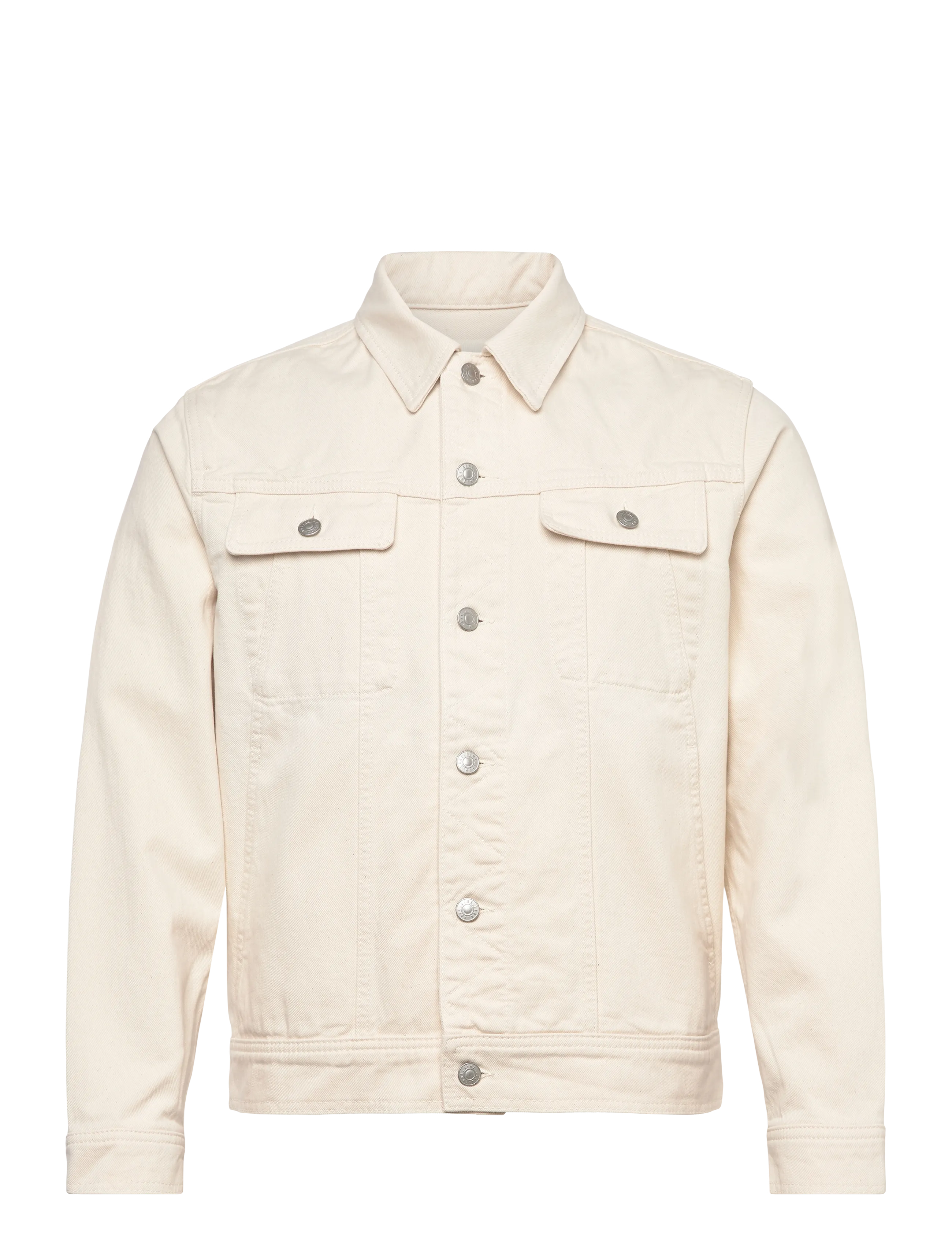 Aimé Leon Dore Denim Trucker Jacket, M, Cream, Denim > Unlined Denim Jackets, Herre