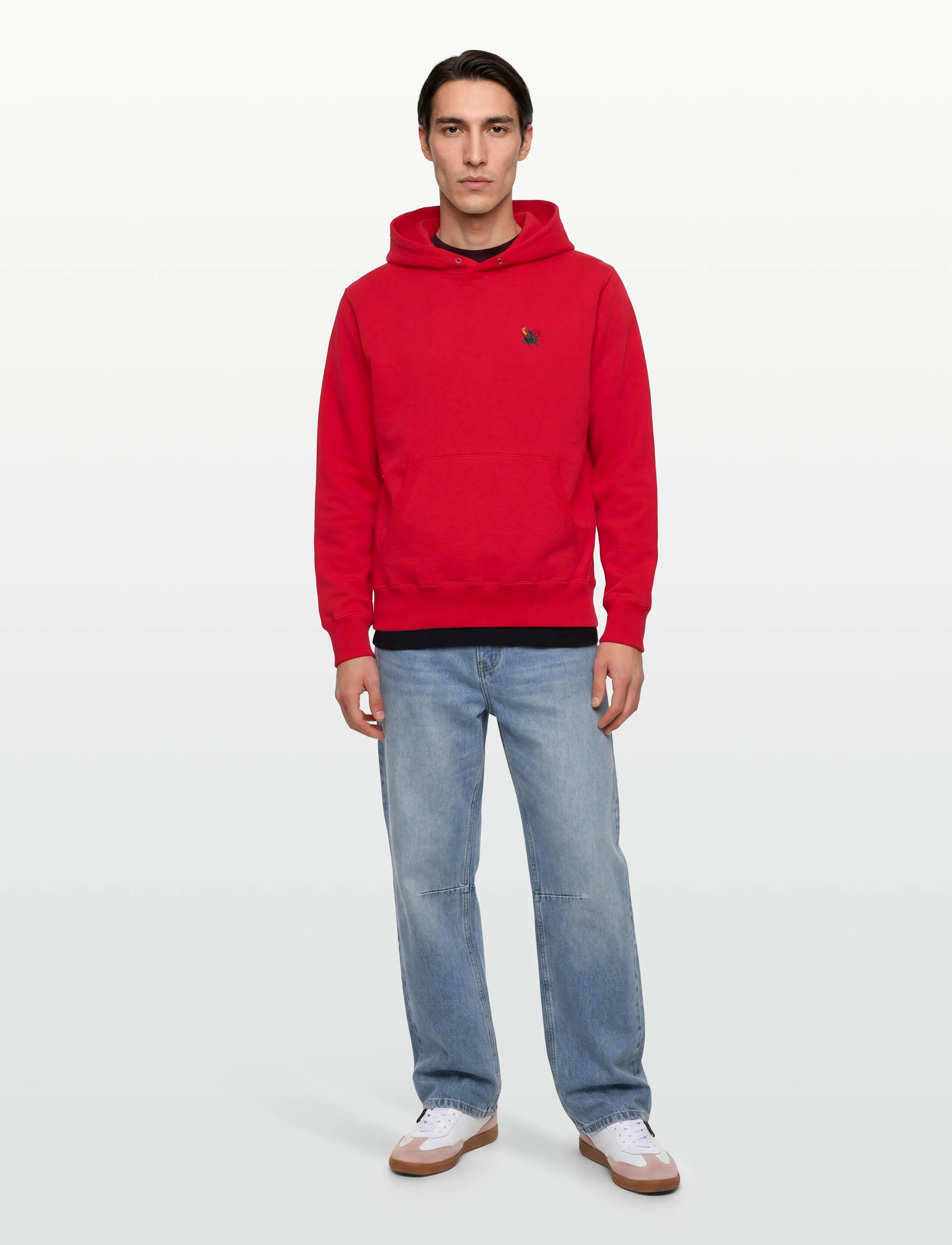 Aimé Leon Dore Crest Hoodie, Mænd, Crest Hættetrøje, Rød, Str: XS