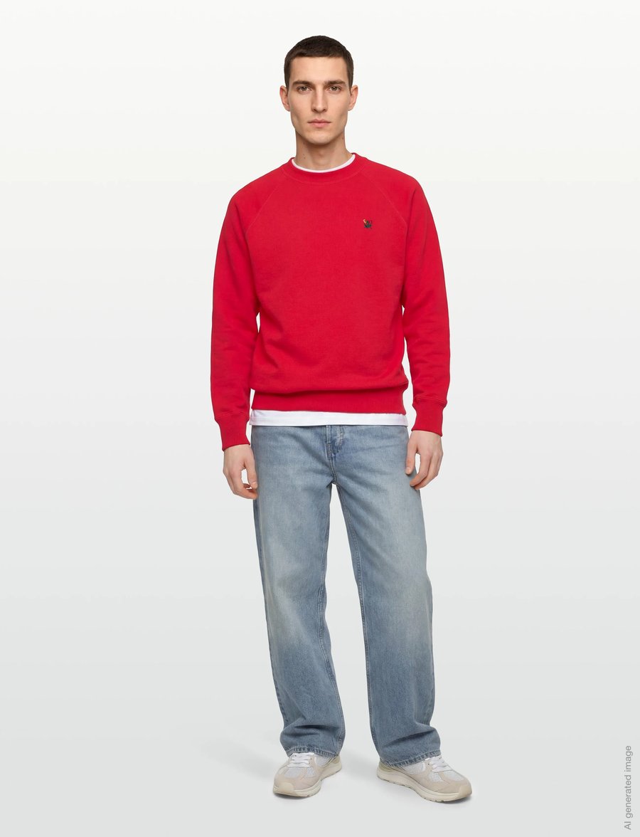 Aimé Leon Dore - Crest Crewneck Sweatshirt - tøj - true red - 0