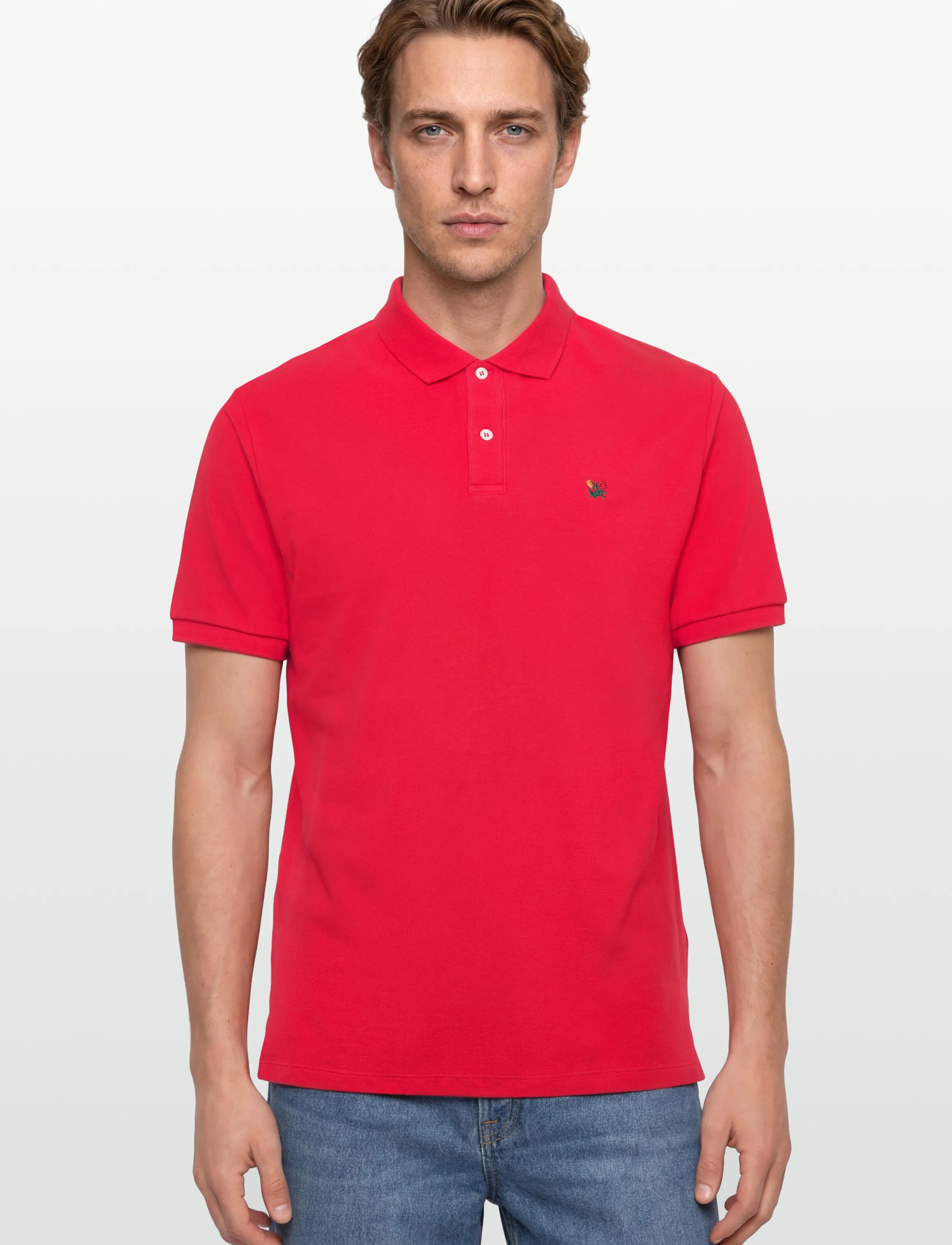 Aimé Leon Dore - NOS CREST PIQUE POLO - short-sleeved polos - true red - 3
