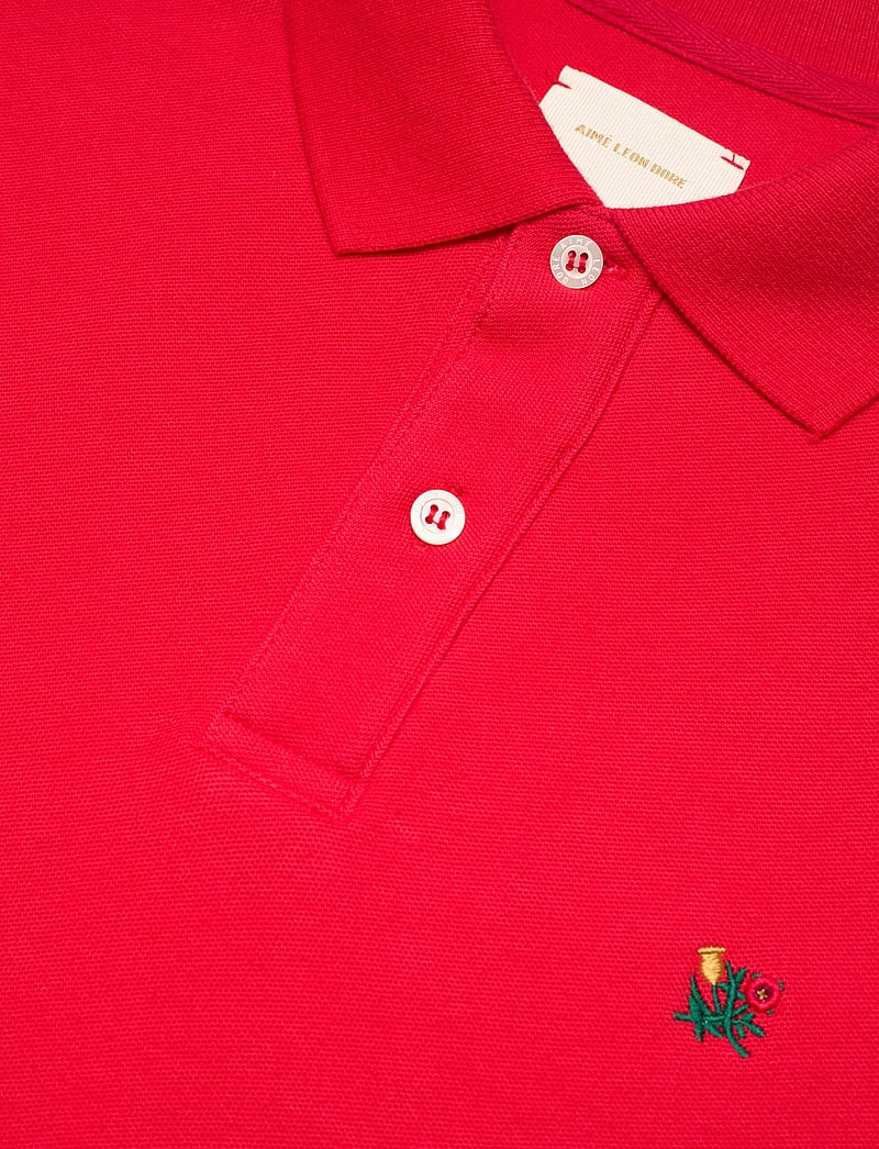Aimé Leon Dore - NOS CREST PIQUE POLO - kortærmede poloer - true red - 2