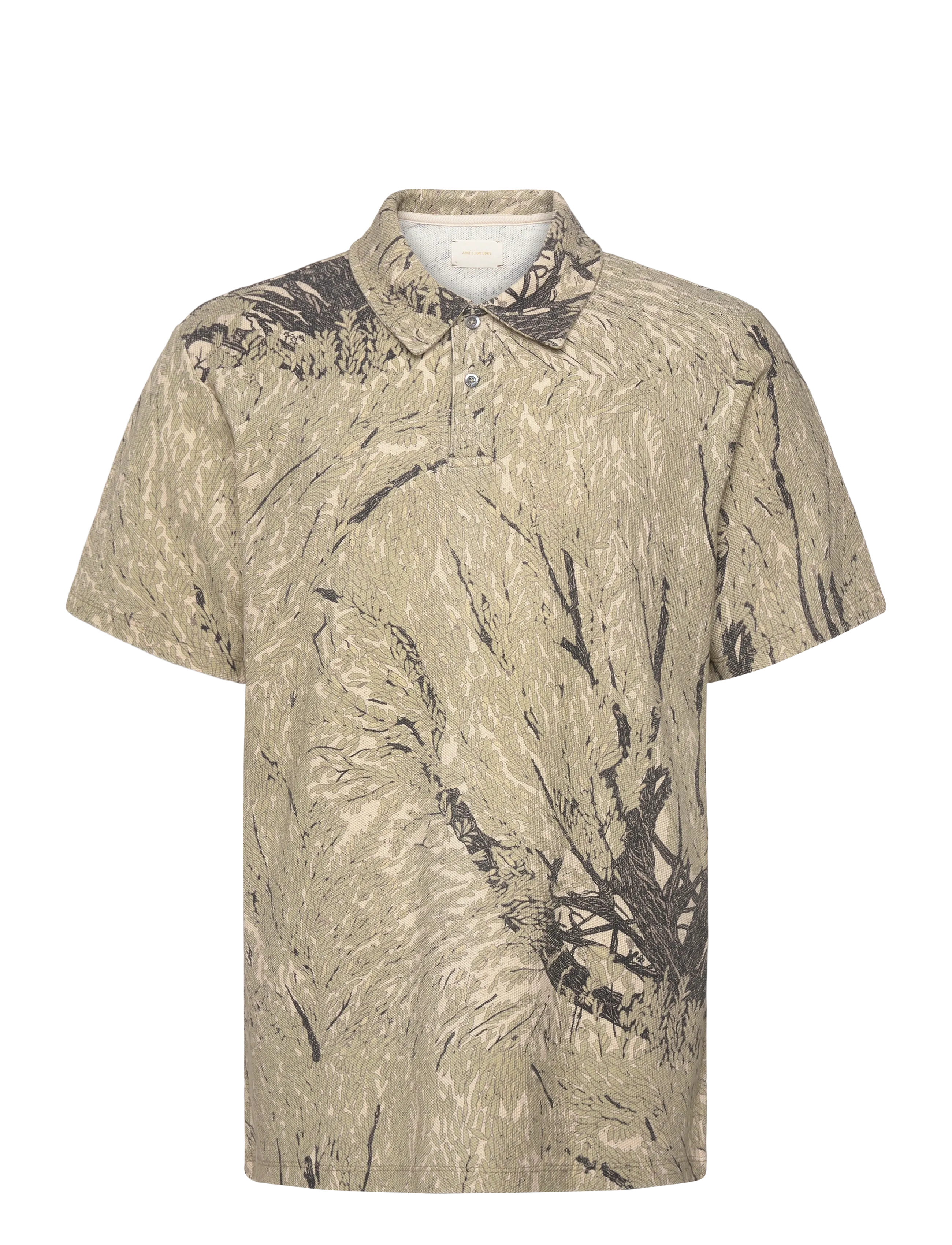 SS Printed Pique Polo - SAGE CAMO
